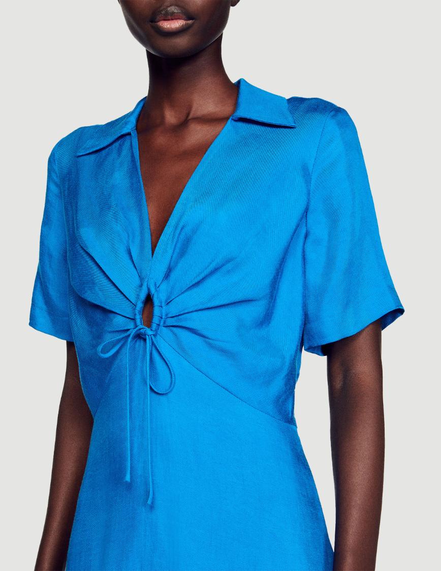 SANDRO - Women's Short Dress With Ties - Image 5