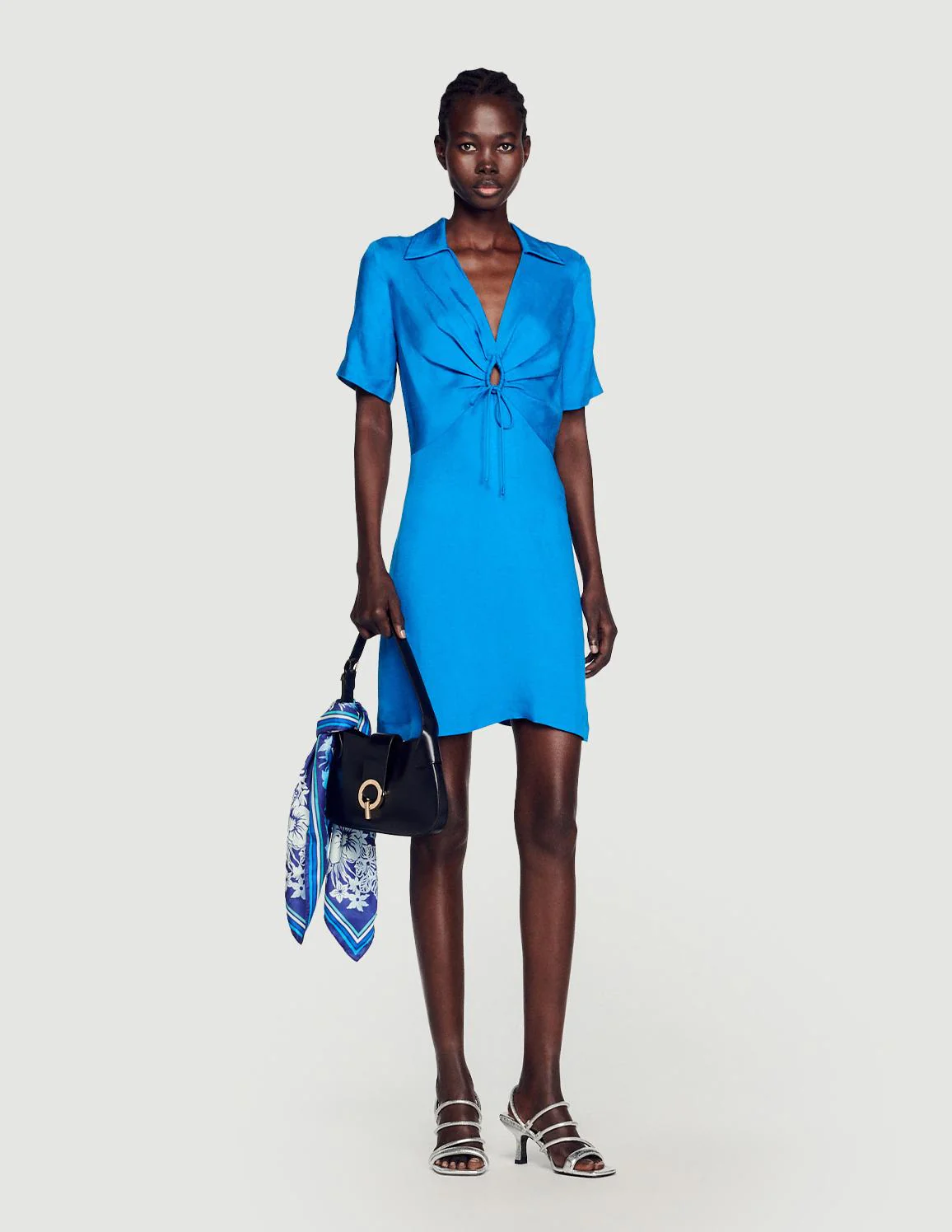 SANDRO - Women's Short Dress With Ties - Image 7