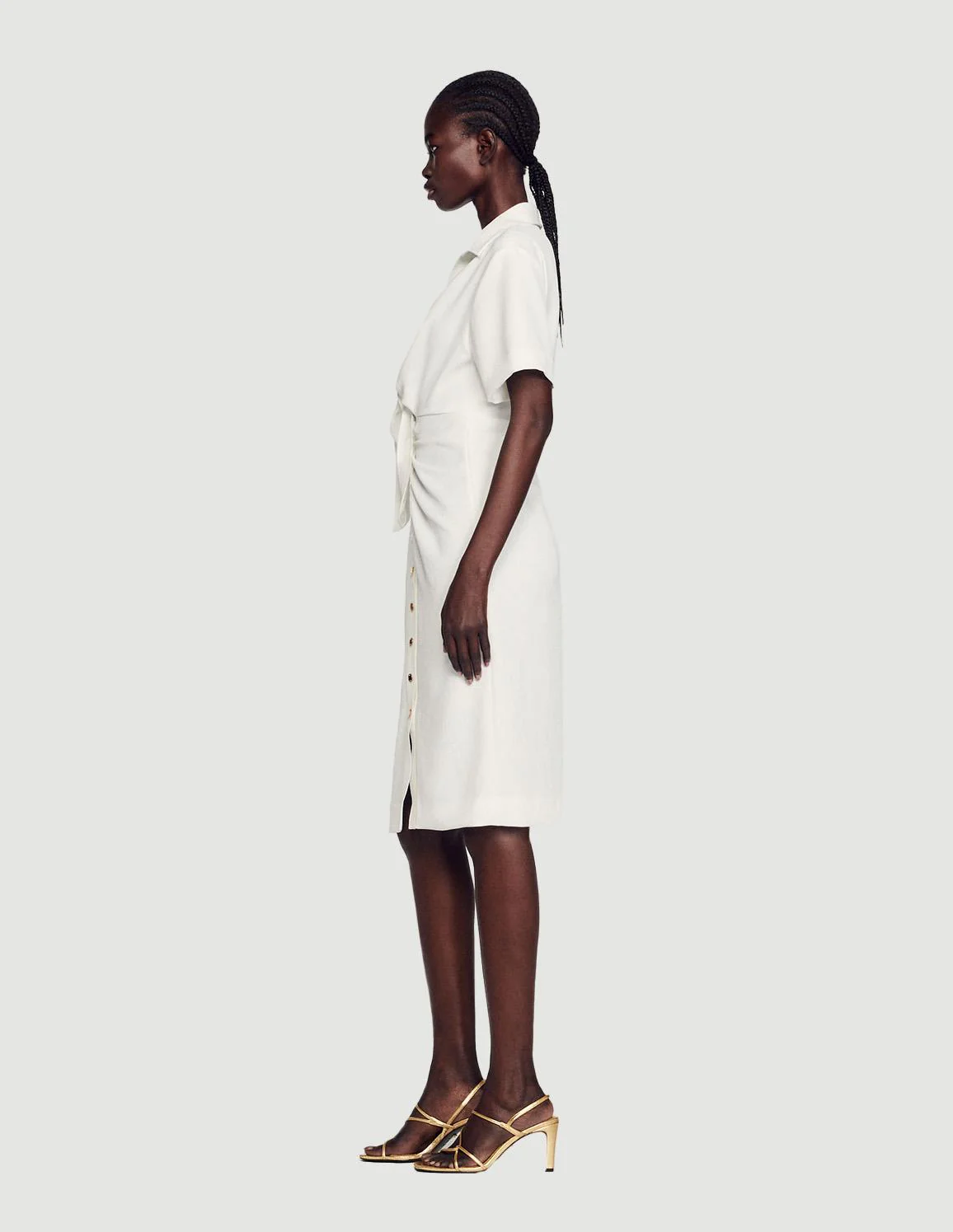SANDRO - Women's Buttoned Midi Dress - Image 4