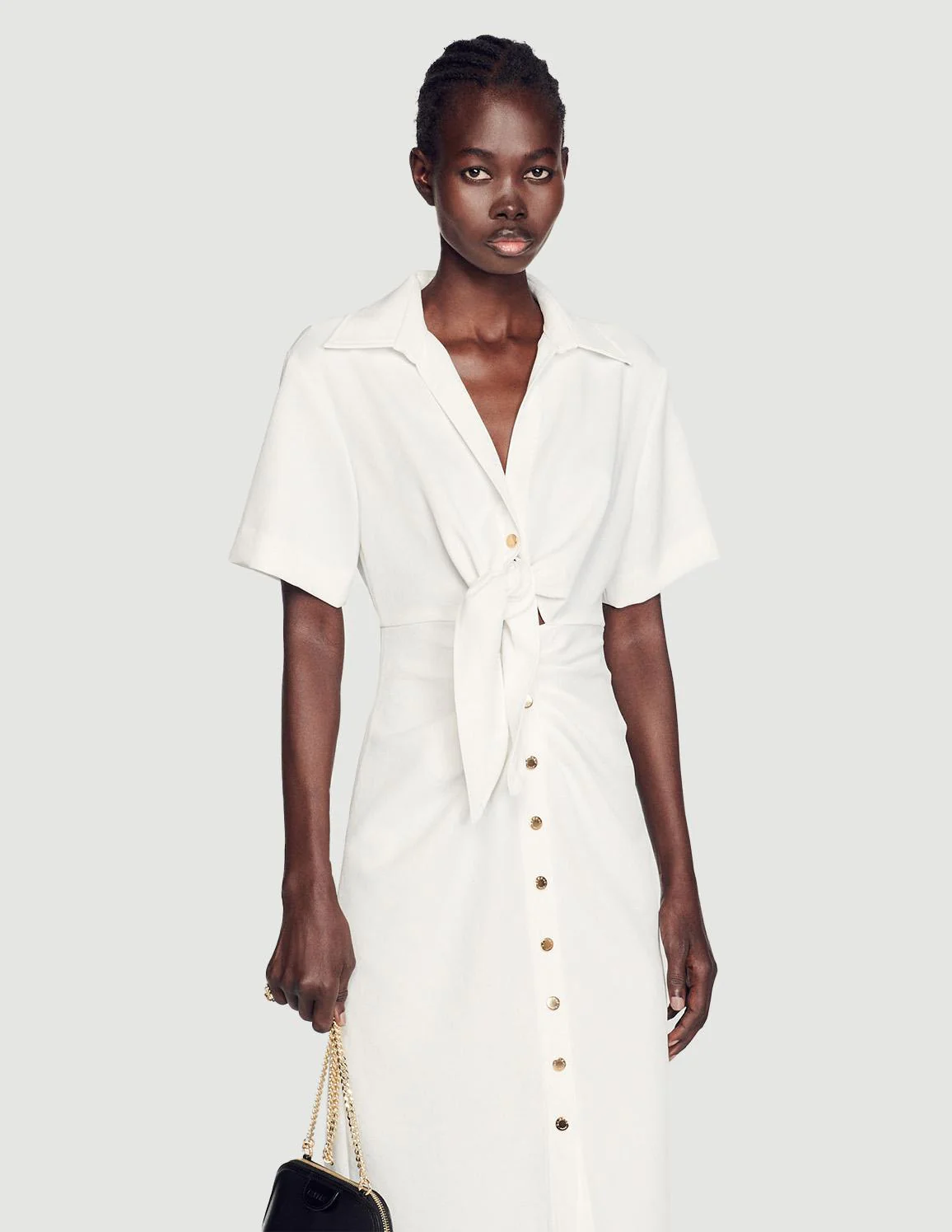 SANDRO - Women's Buttoned Midi Dress - Image 5