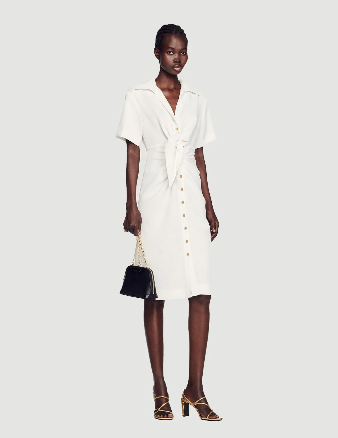 SANDRO - Women's Buttoned Midi Dress - Image 6