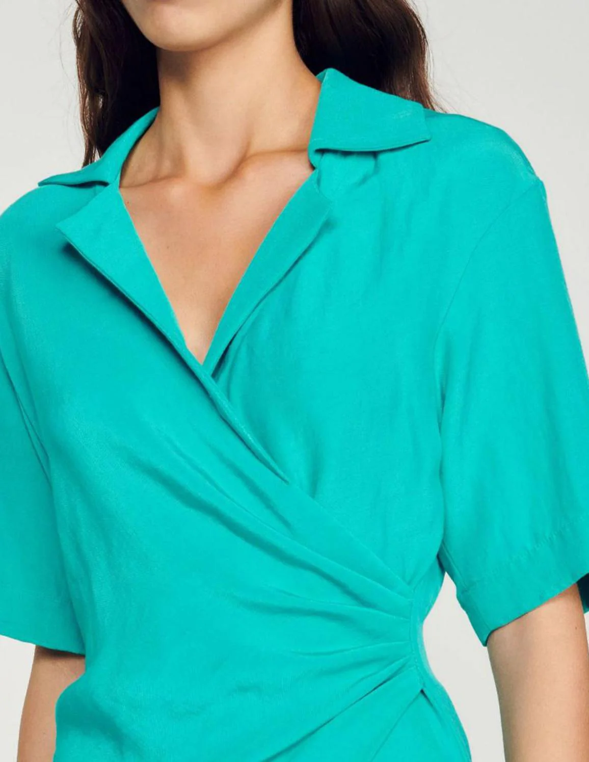 SANDRO - Women's Draped Asymmetric Dress - Image 13