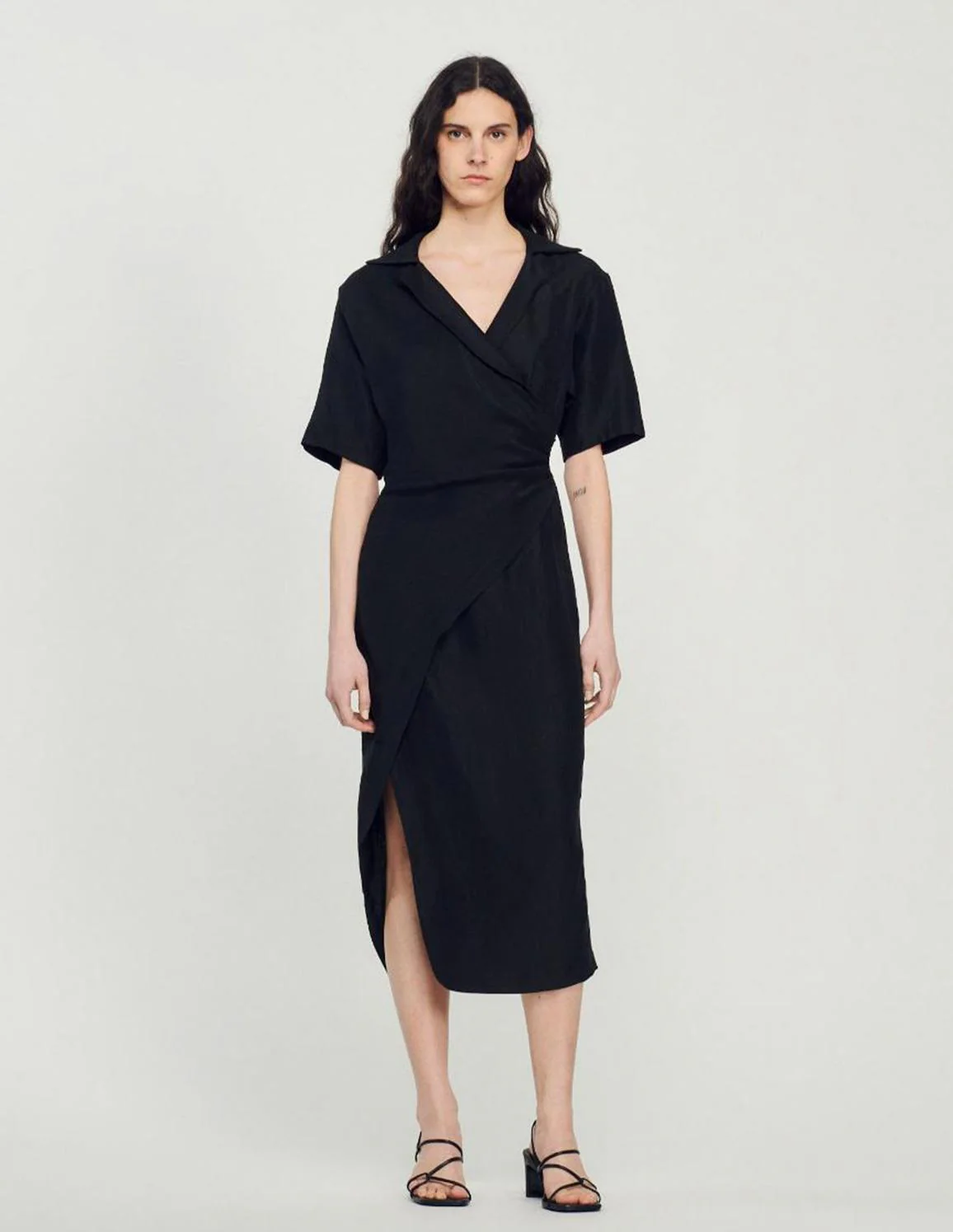 SANDRO - Women's Draped Asymmetric Dress - Image 2