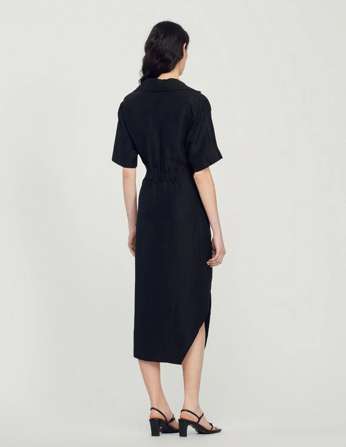 SANDRO - Women's Draped Asymmetric Dress - Image 3