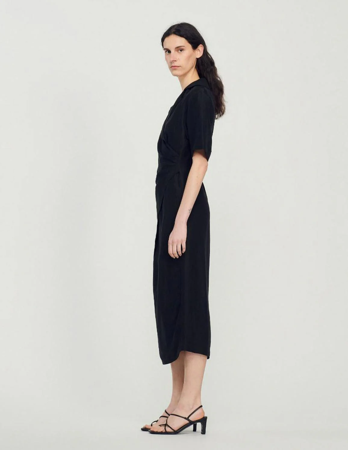SANDRO - Women's Draped Asymmetric Dress - Image 4
