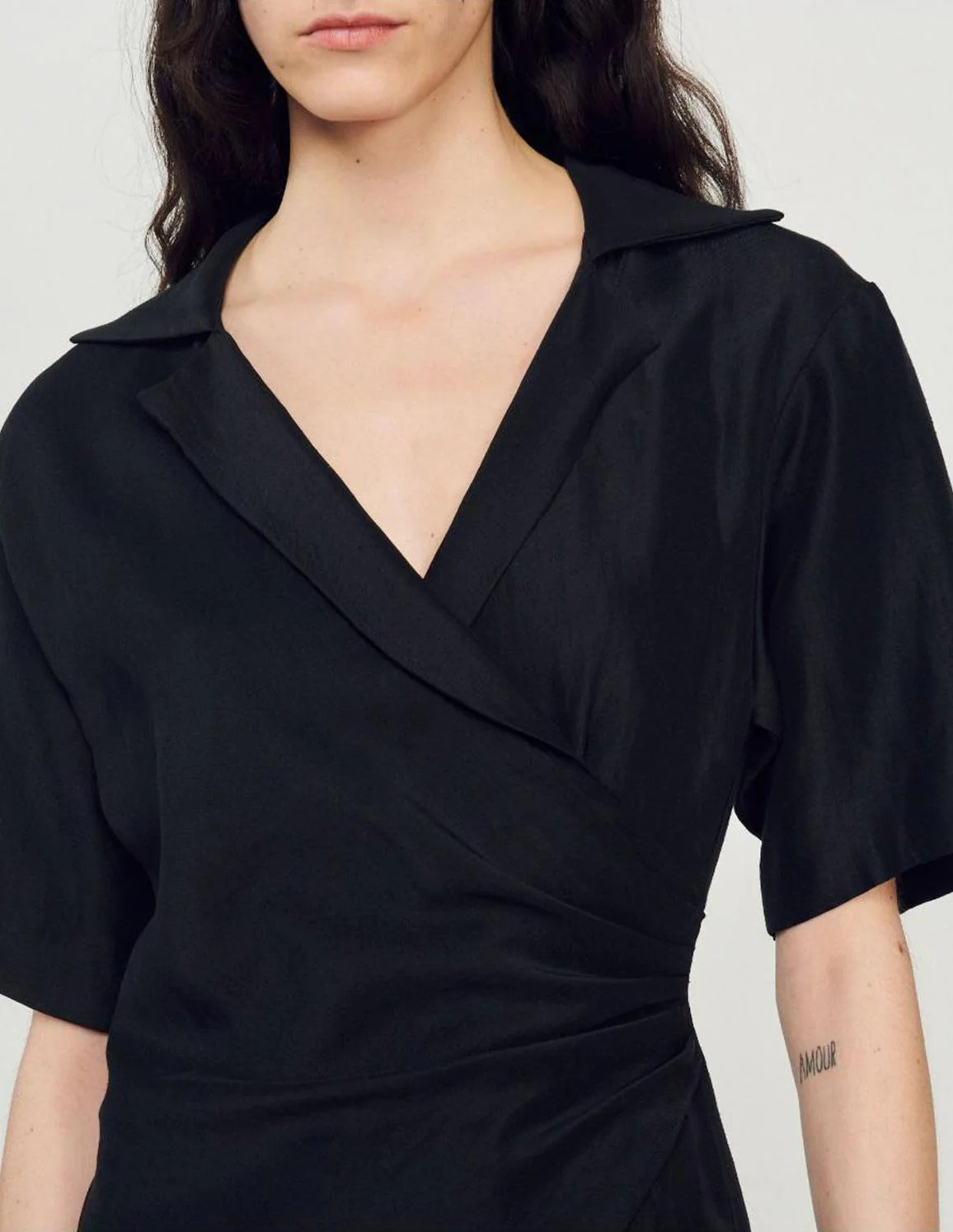 SANDRO - Women's Draped Asymmetric Dress - Image 6