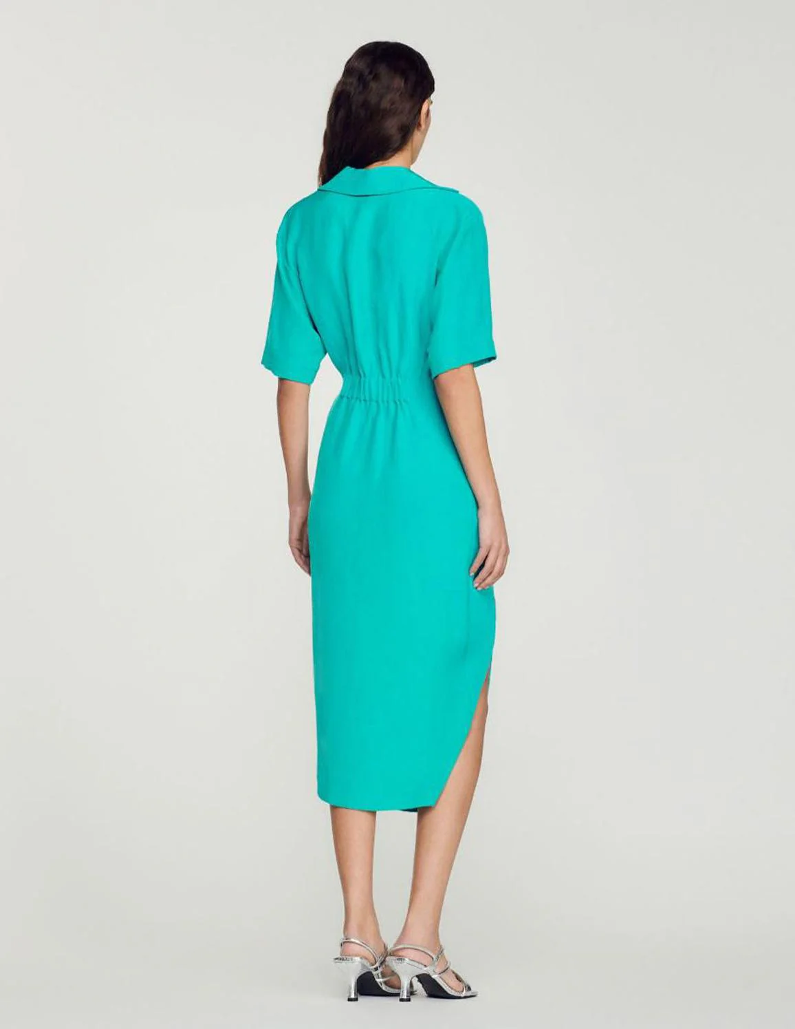SANDRO - Women's Draped Asymmetric Dress - Image 9
