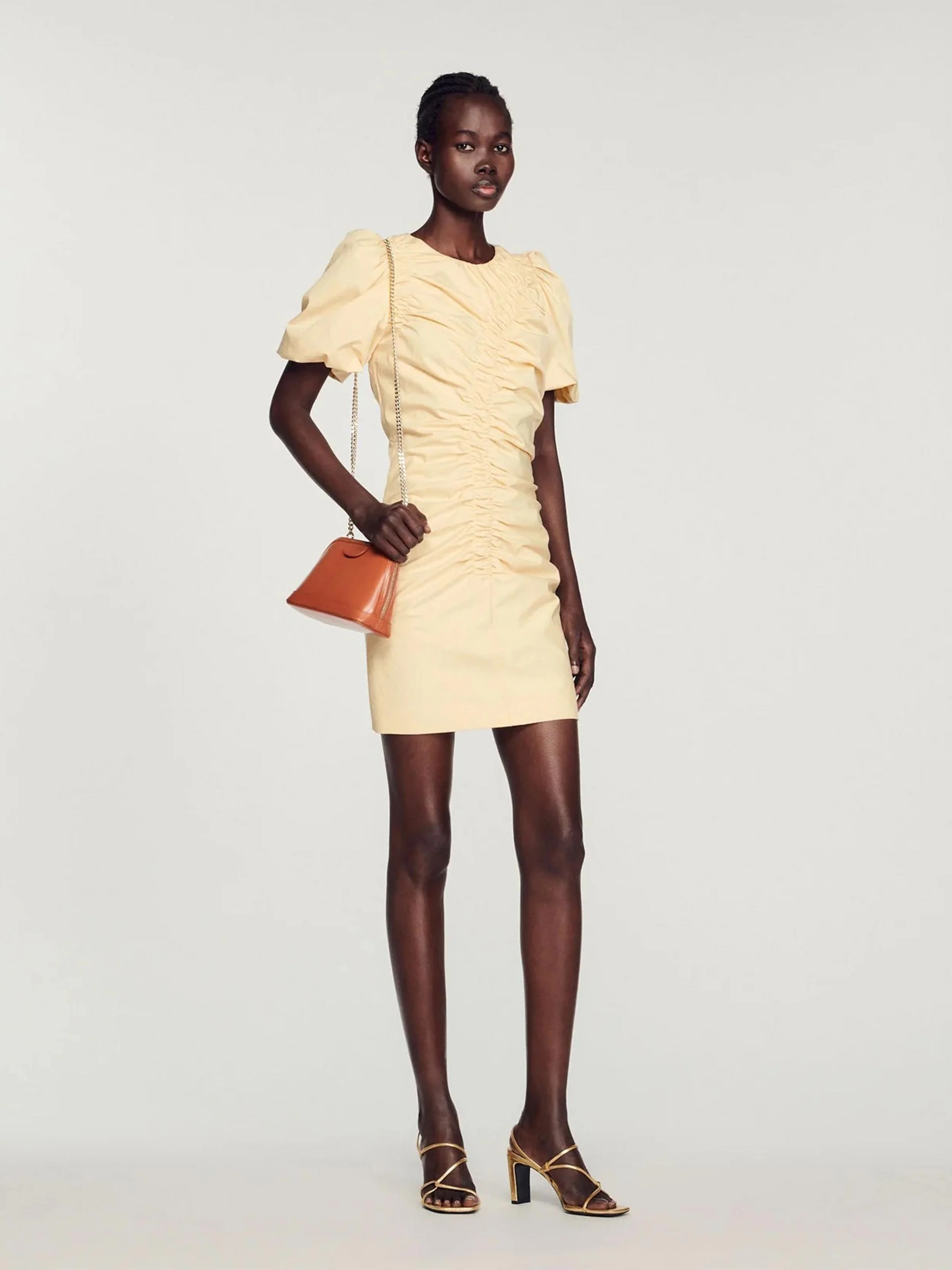 SANDRO - Women's Short Gathered Dress - Image 6