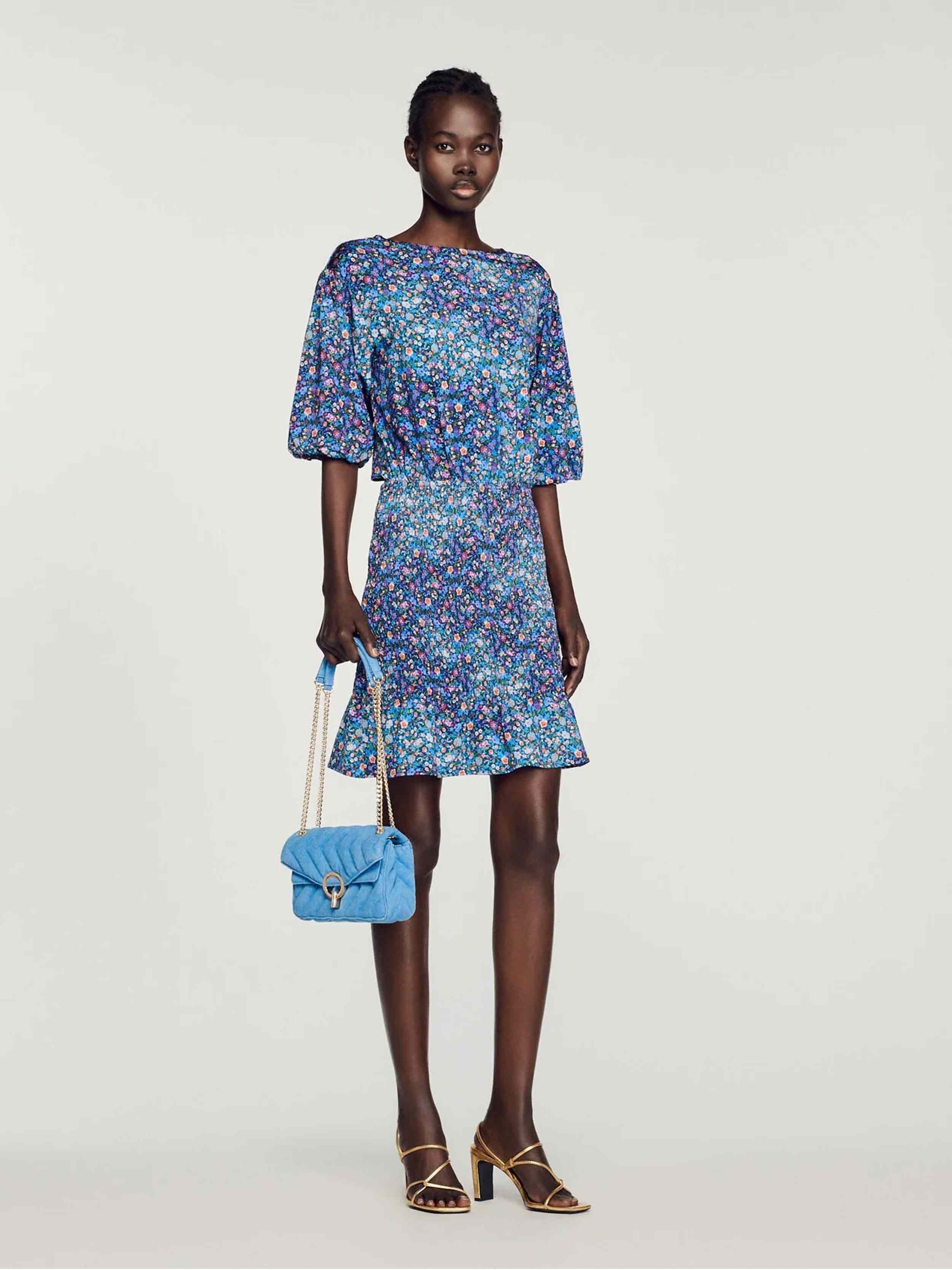 SANDRO - Women's Short Dress With Floral Print - Image 7