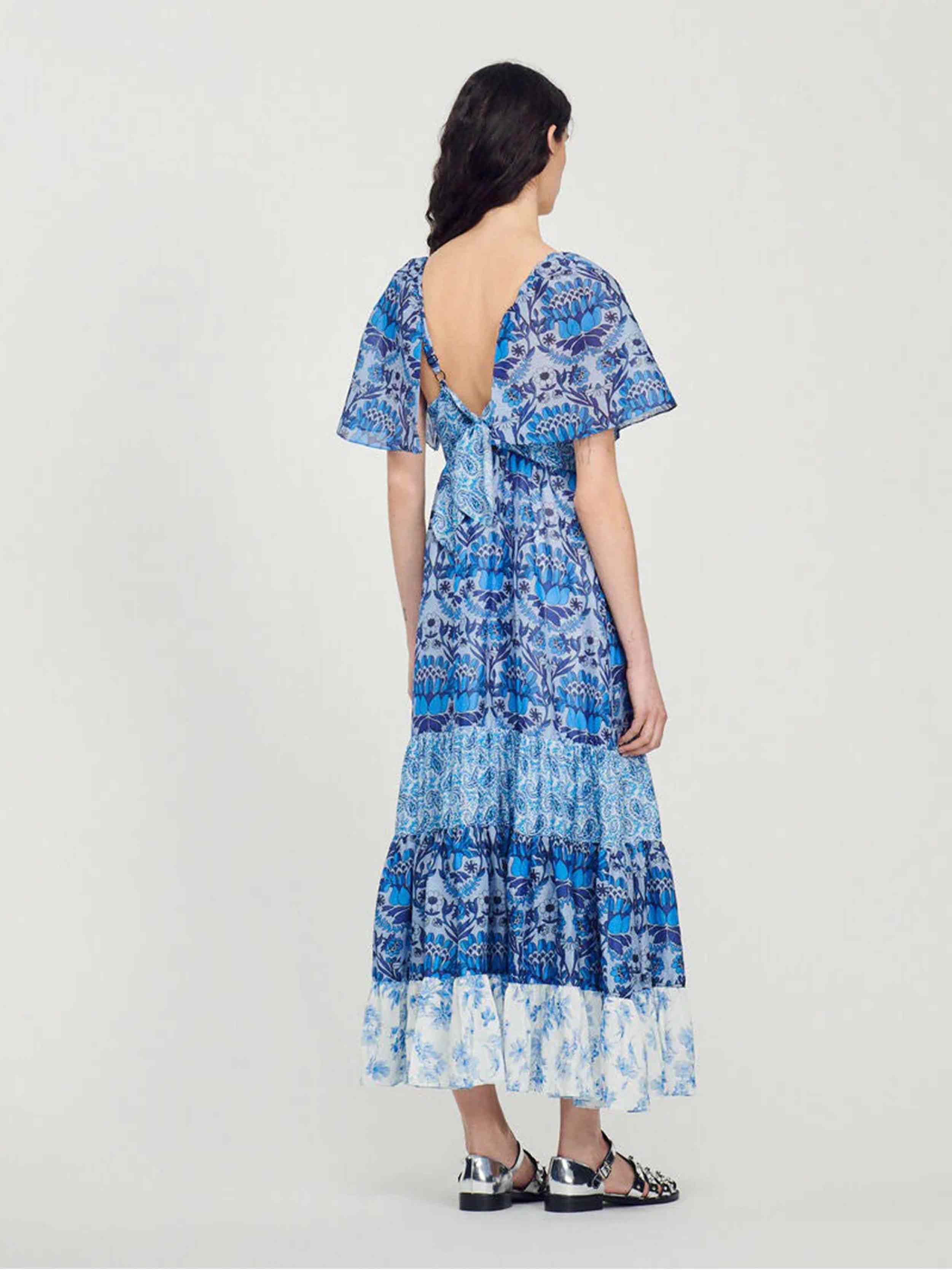 SANDRO - Women's Long Scarf Print Dress - Image 3