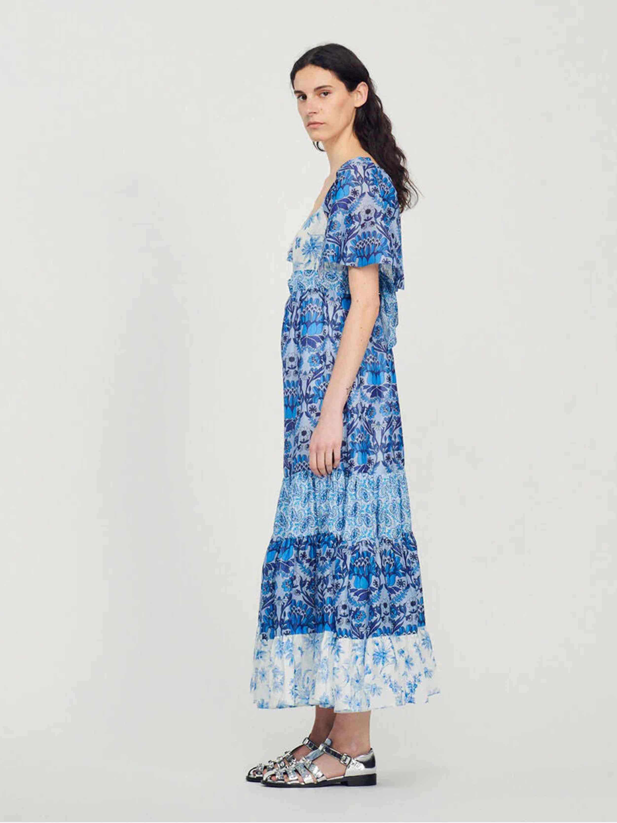 SANDRO - Women's Long Scarf Print Dress - Image 4