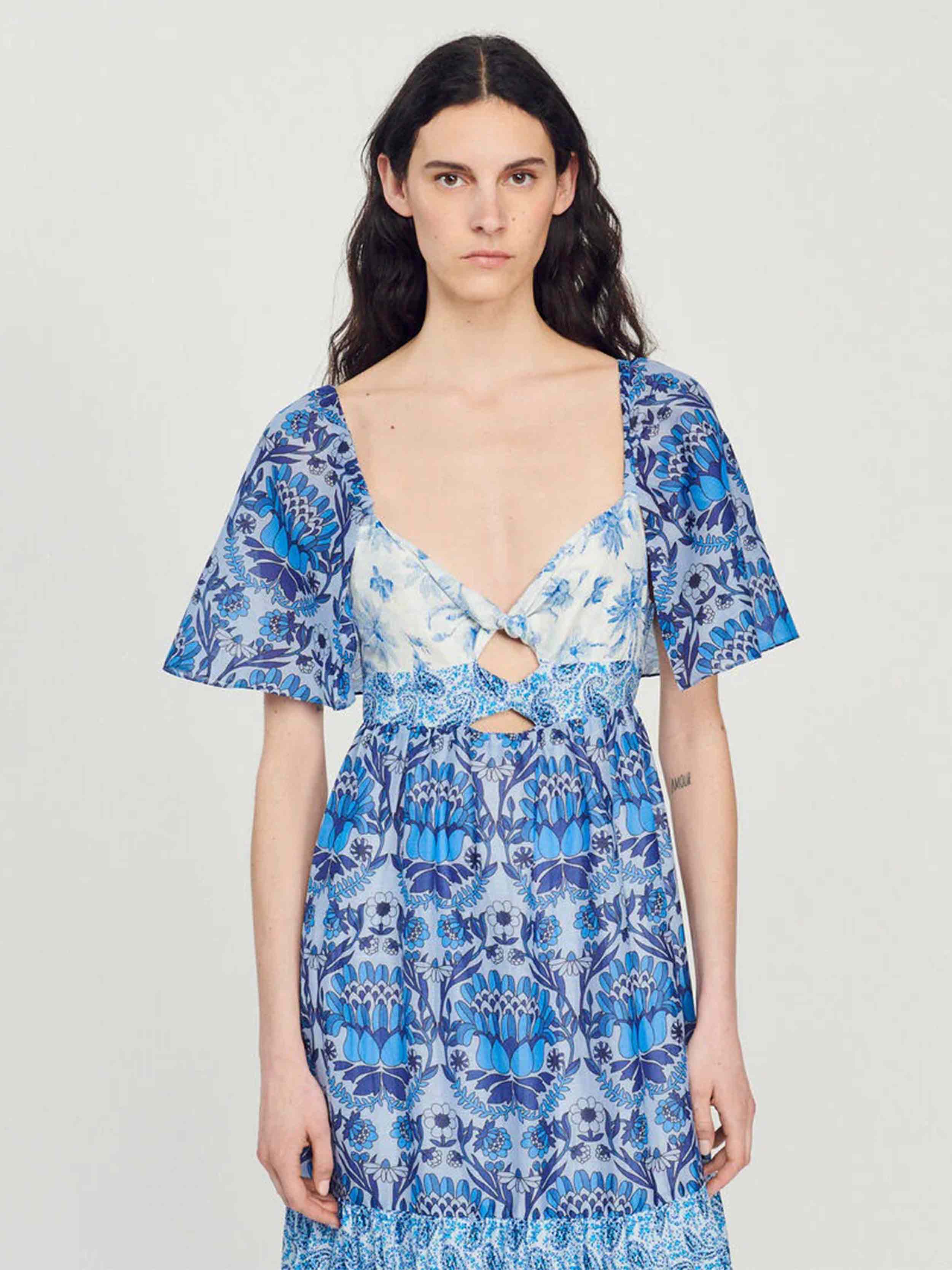 SANDRO - Women's Long Scarf Print Dress - Image 5