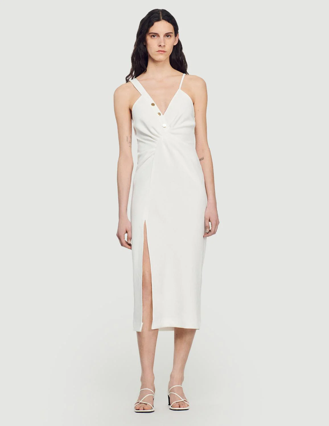 SANDRO - Women's Long Asymmetric Dress - Image 2