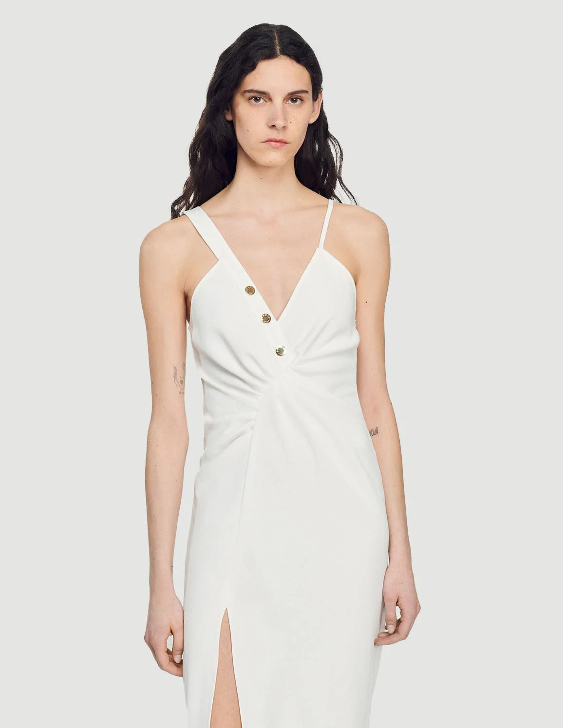 SANDRO - Women's Long Asymmetric Dress - Image 6