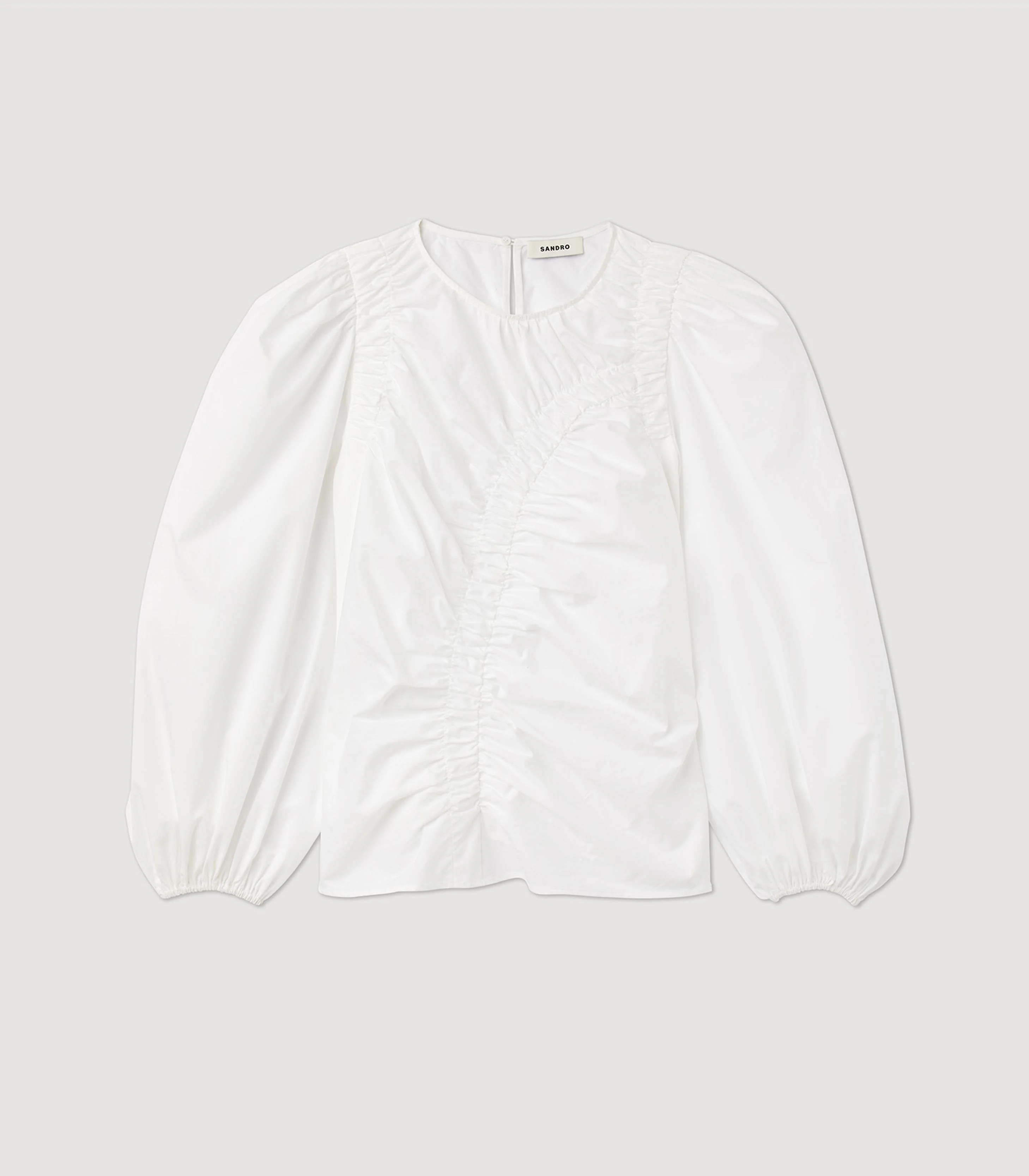 SANDRO - Gathered Poplin Top - Image 3