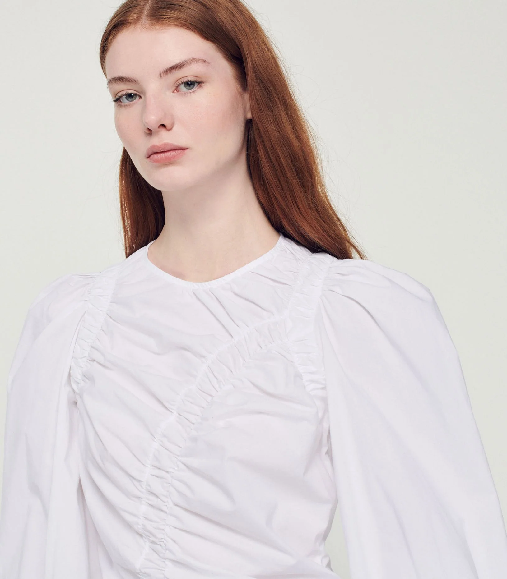 SANDRO - Gathered Poplin Top - Image 7