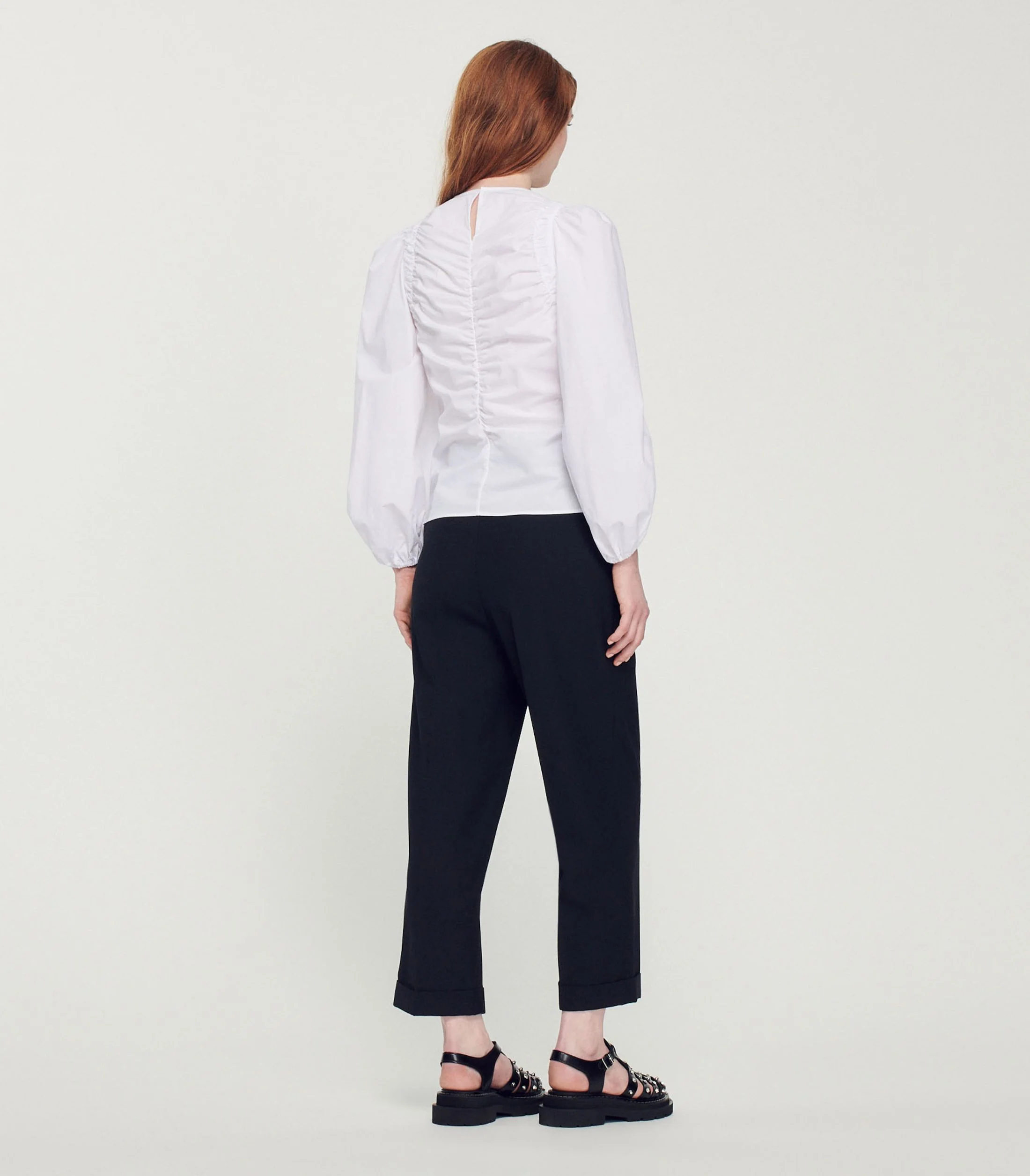 SANDRO - Gathered Poplin Top - Image 9
