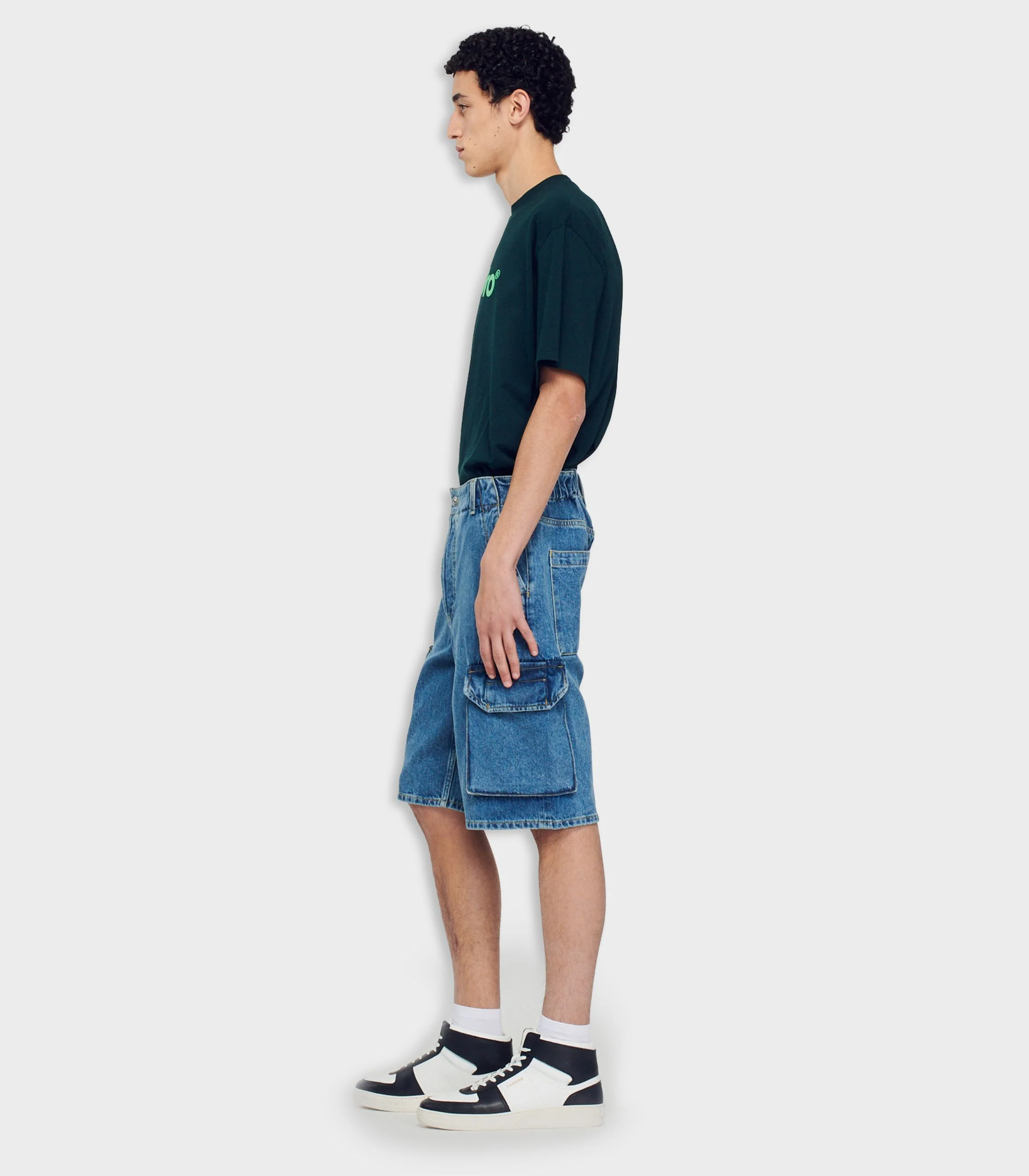 SANDRO - Men's Baggy Denim Shorts - Image 3