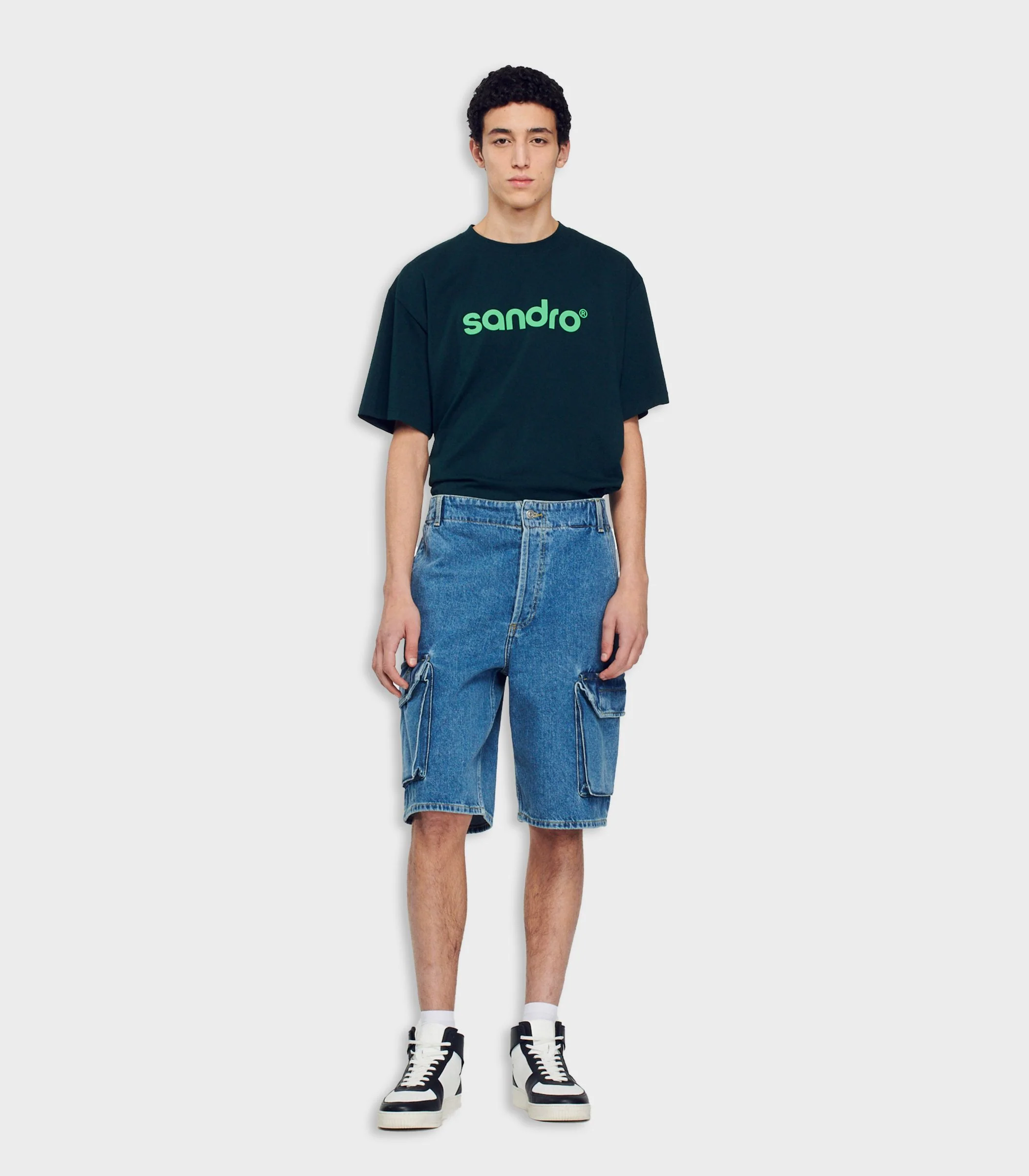 SANDRO - Men's Baggy Denim Shorts - Image 4