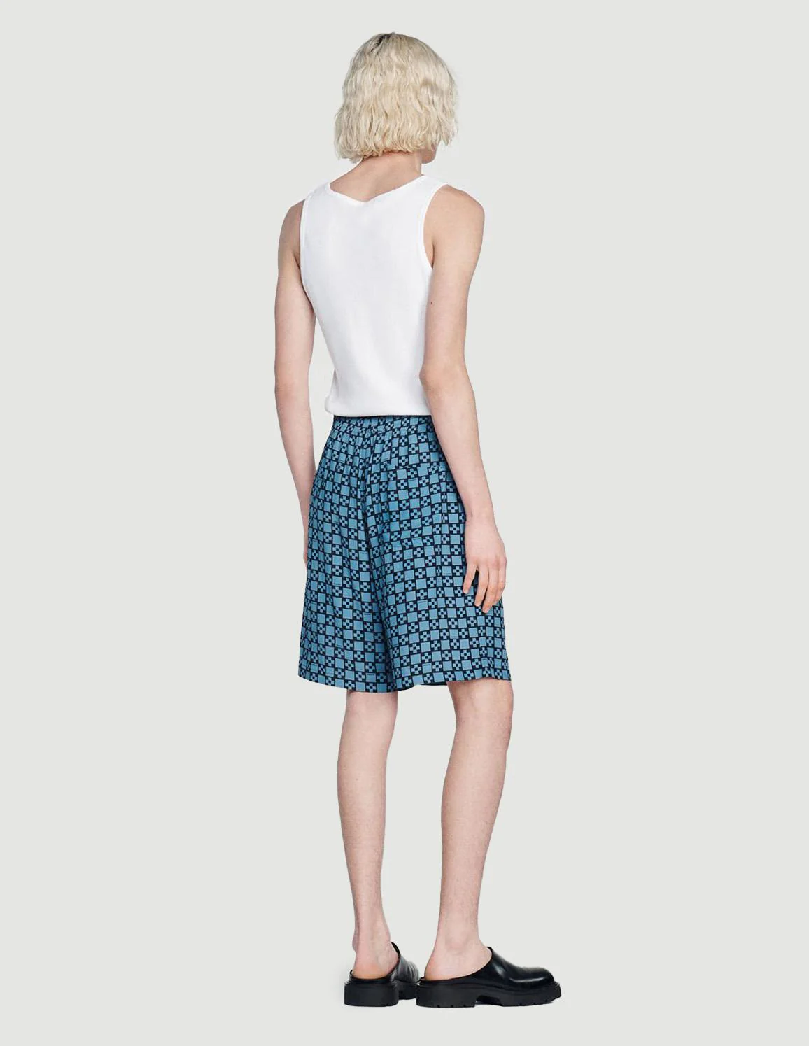 SANDRO  - Men's Square Cross Printed Shorts - Image 3