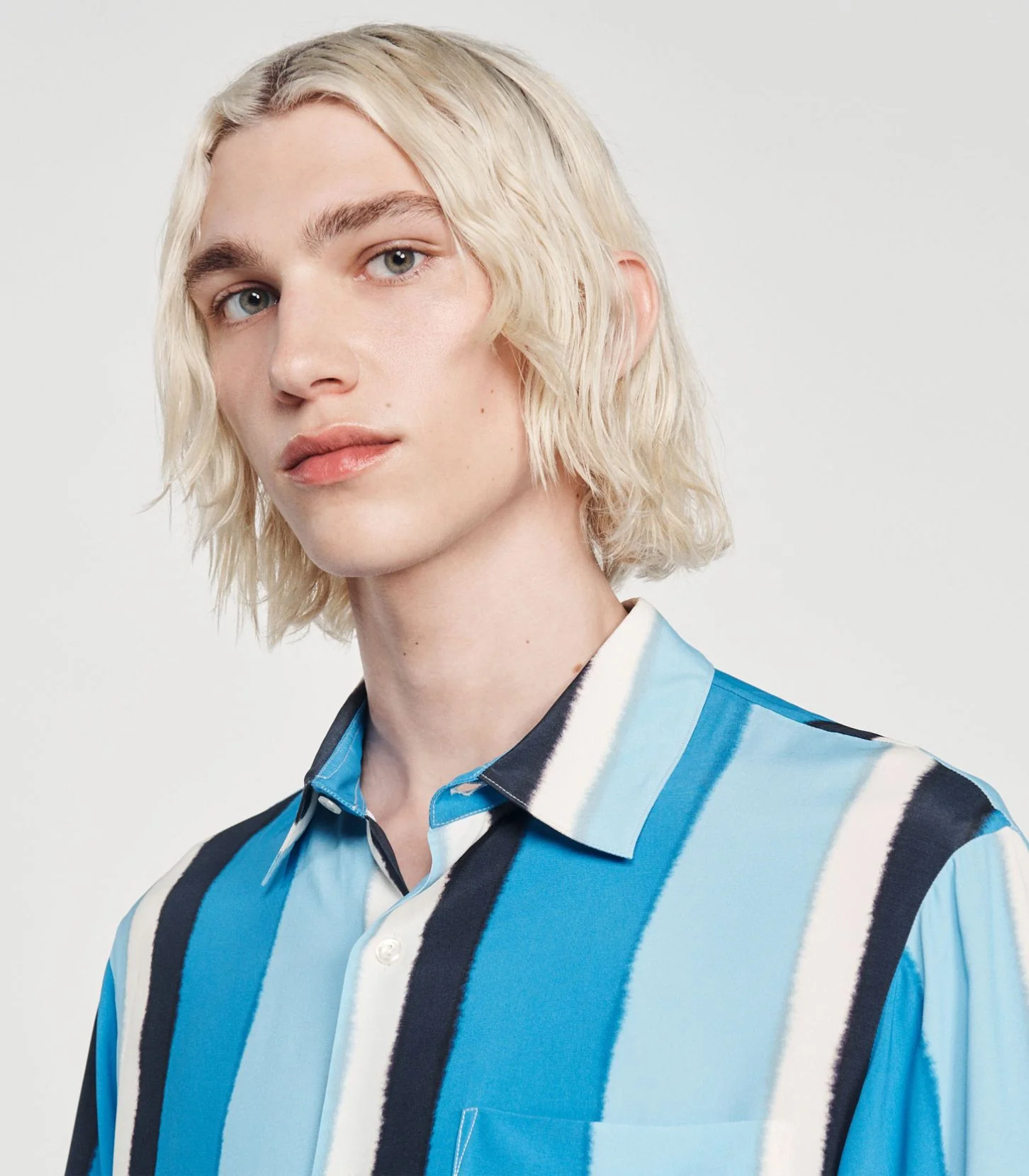 SANDRO - Men's Flowing Striped Short-Sleeved Shirt - Image 6