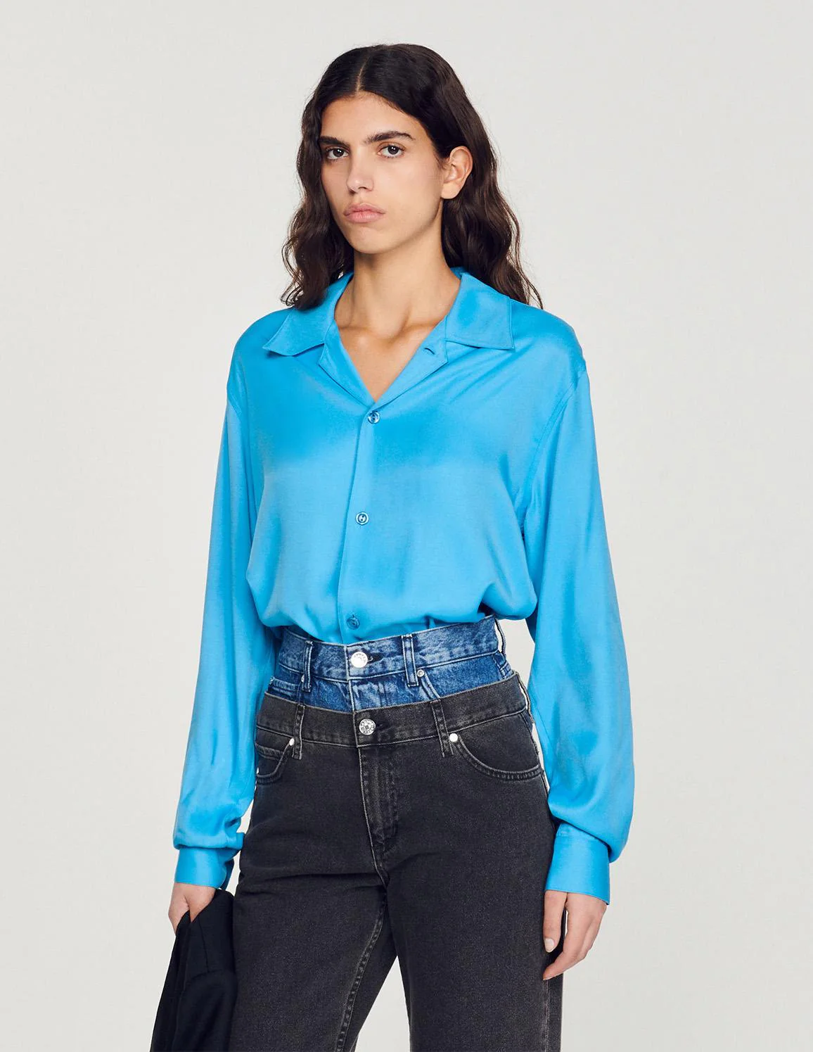 SANDRO - Unisex Floaty Shirt With Spread Collar - Image 5