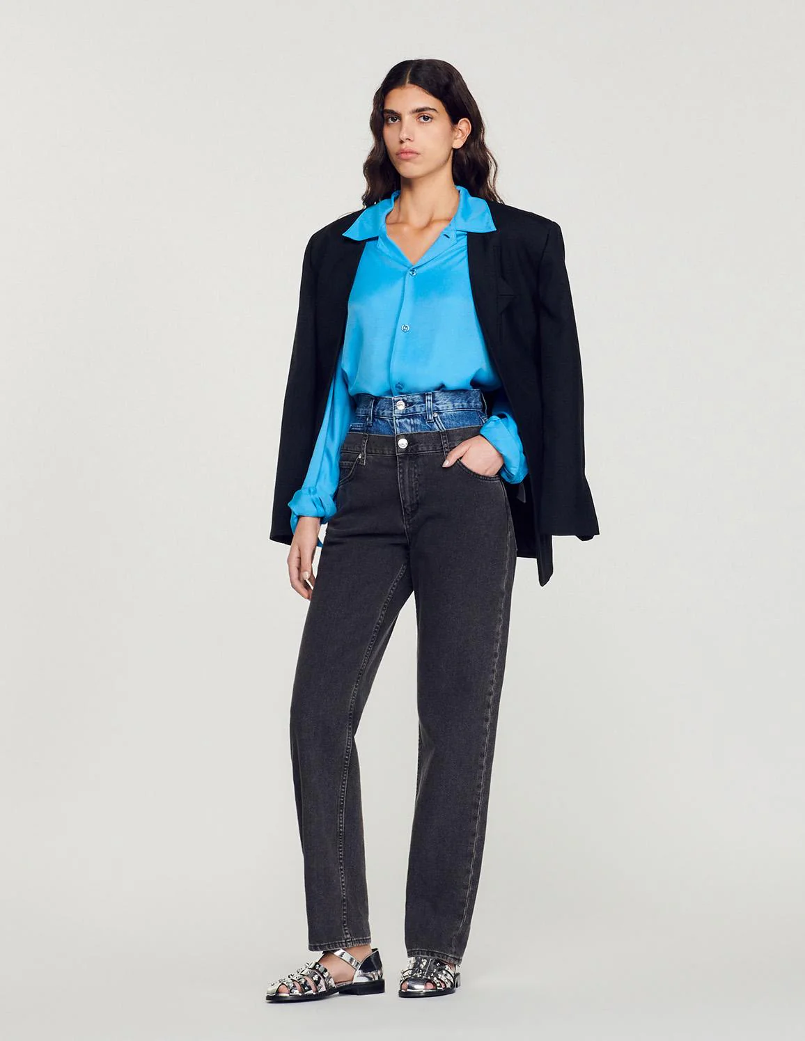SANDRO - Unisex Floaty Shirt With Spread Collar - Image 6