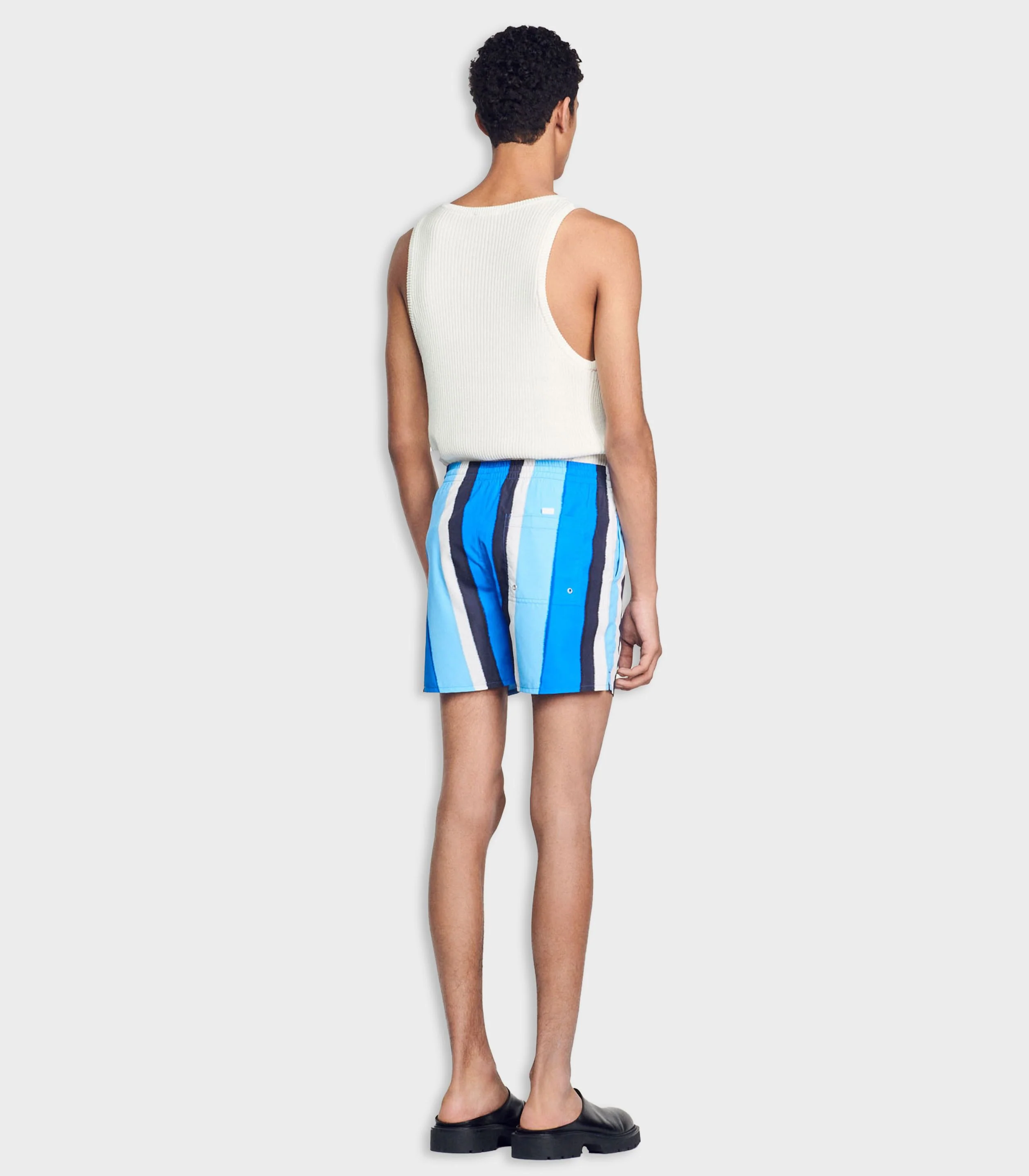 SANDRO - Printed Striped Swim Shorts - Image 4