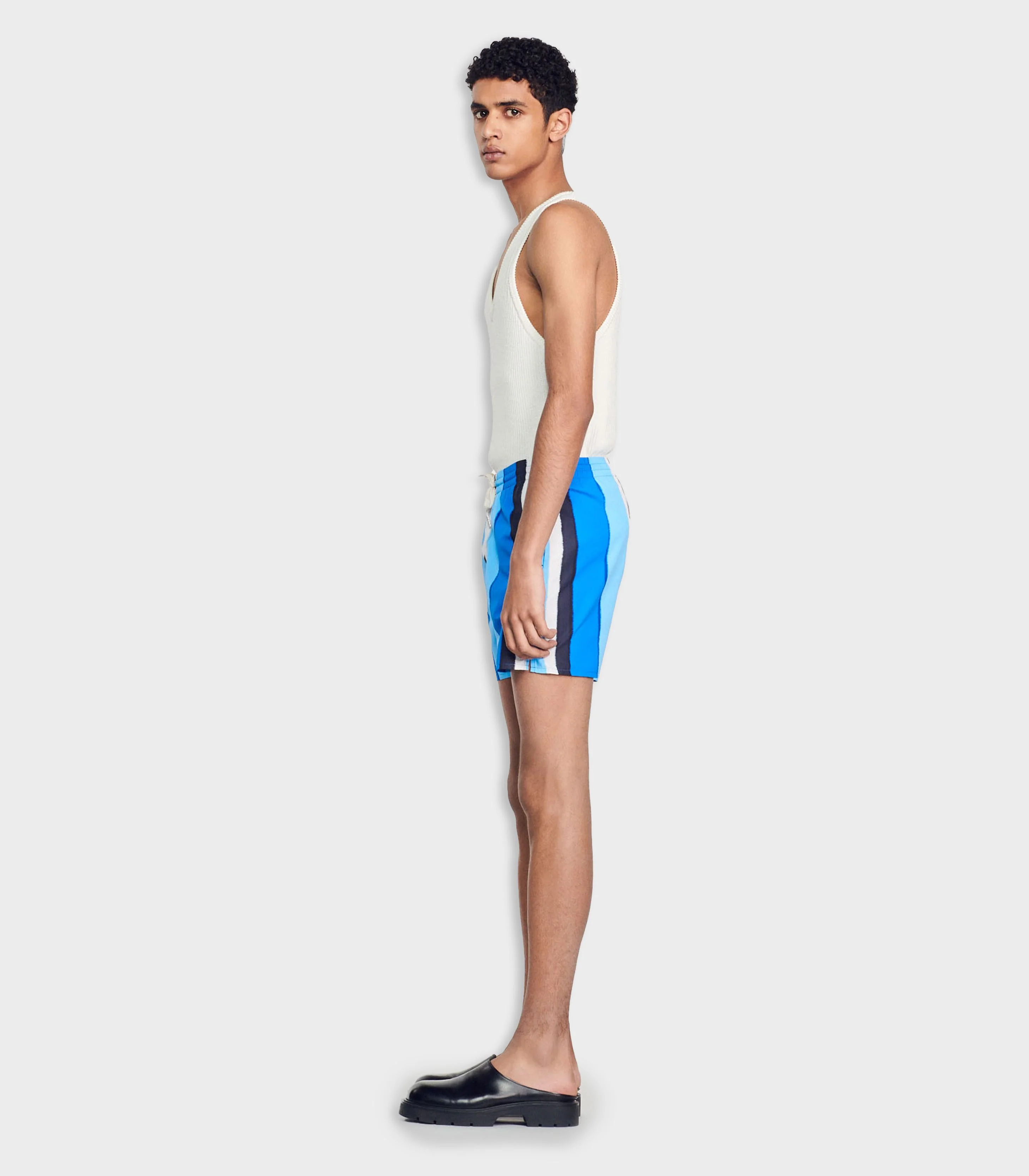 SANDRO - Printed Striped Swim Shorts - Image 6