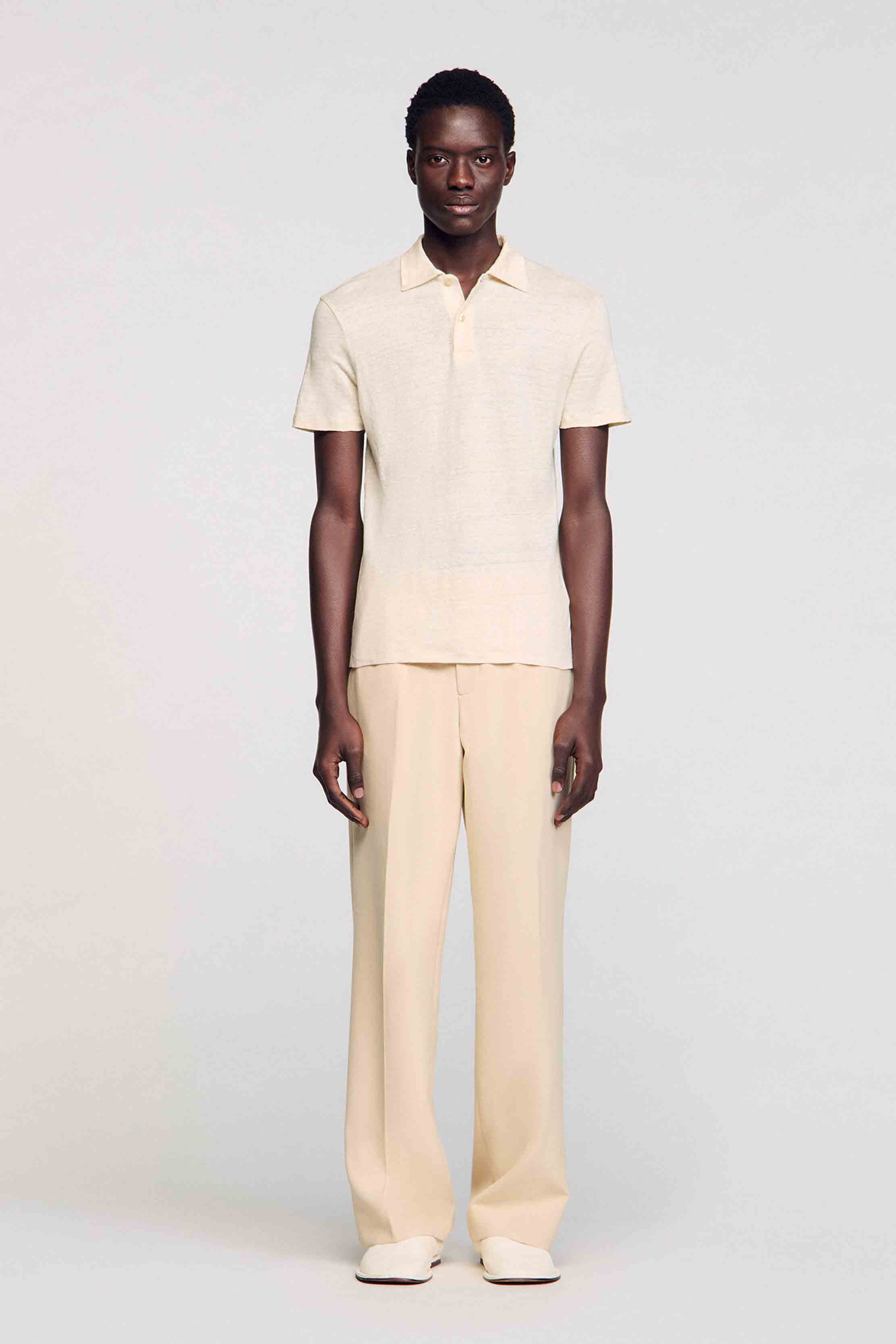 SANDRO - Men's Linen Polo Shirt - Image 12