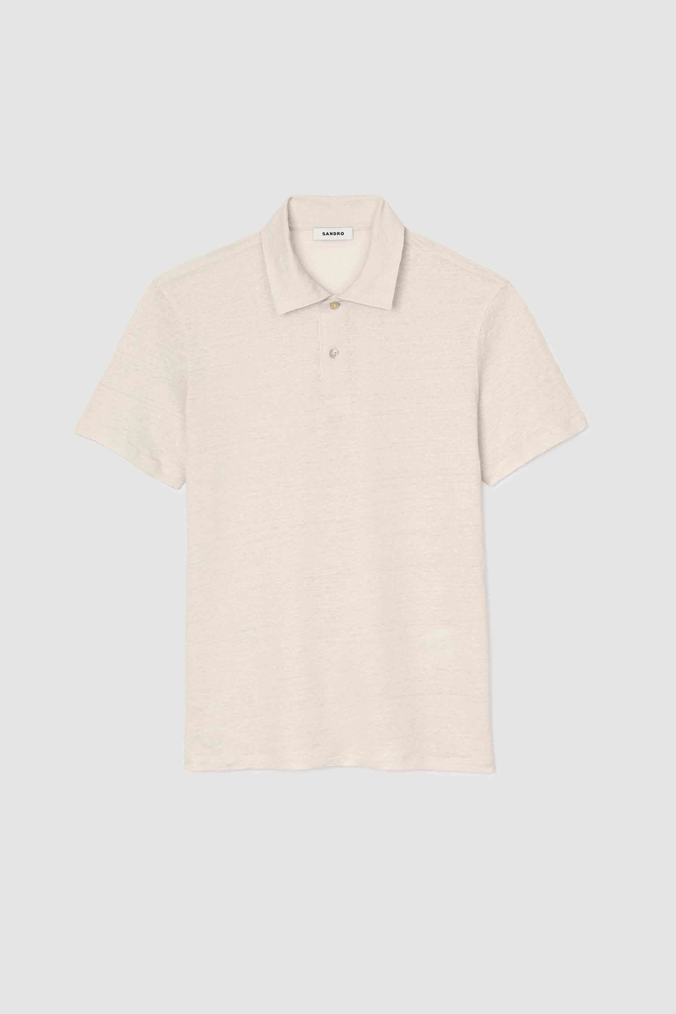 SANDRO - Men's Linen Polo Shirt - Image 7