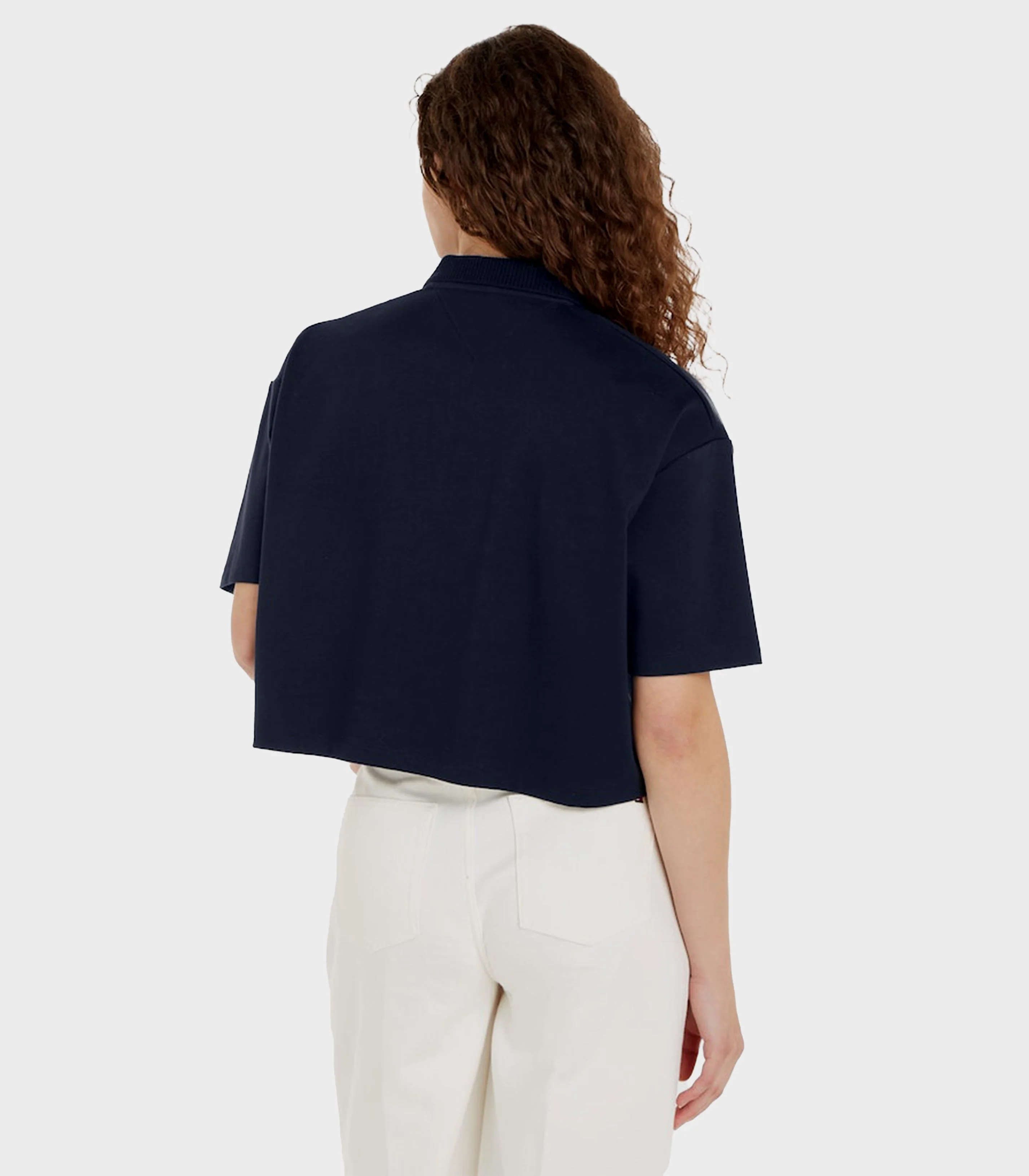 Tommy Hilfiger - Women's Global Stripe Cropped Relaxed Polo - Image 3