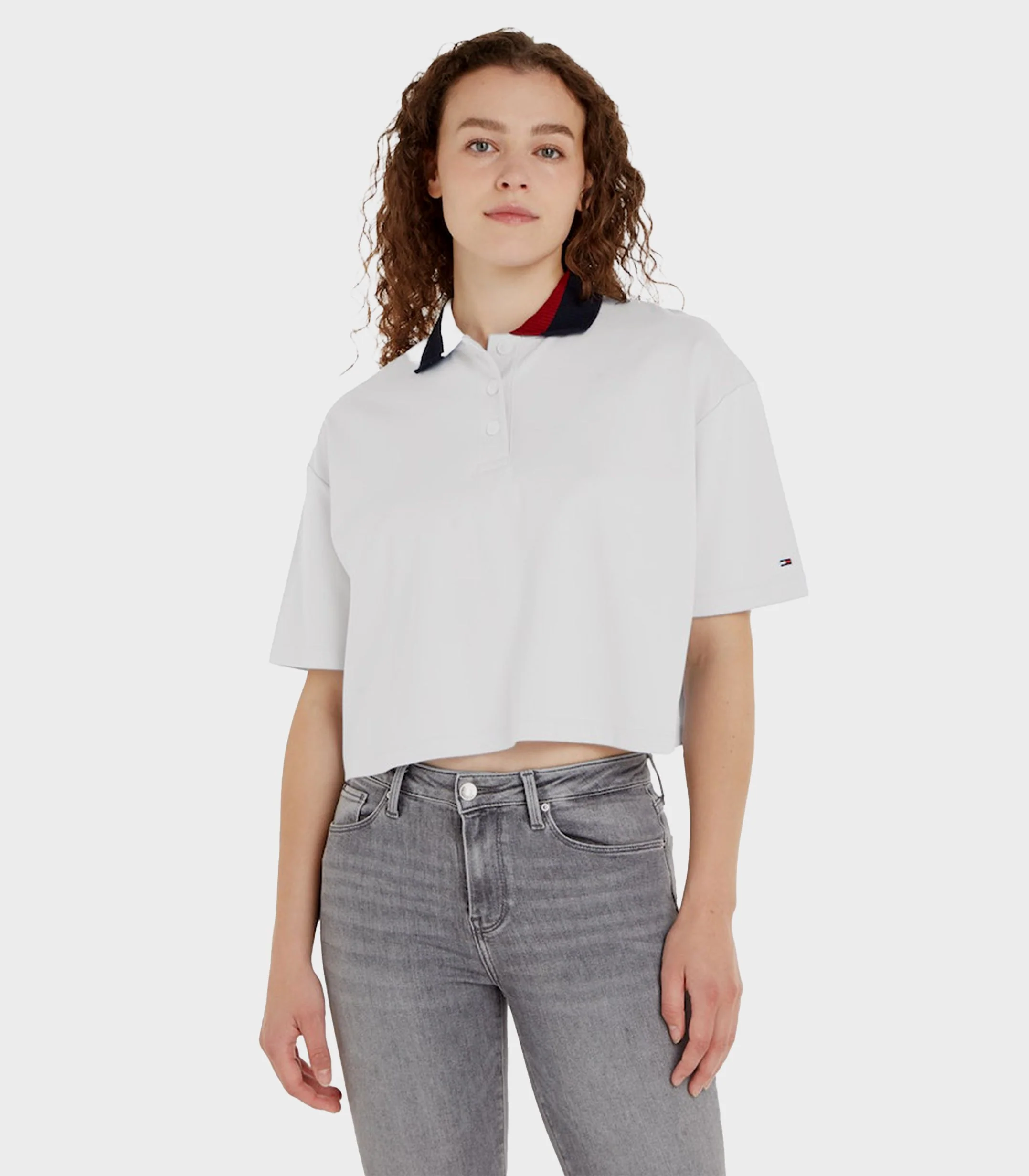Tommy Hilfiger - Women's Global Stripe Cropped Relaxed Polo - Image 8