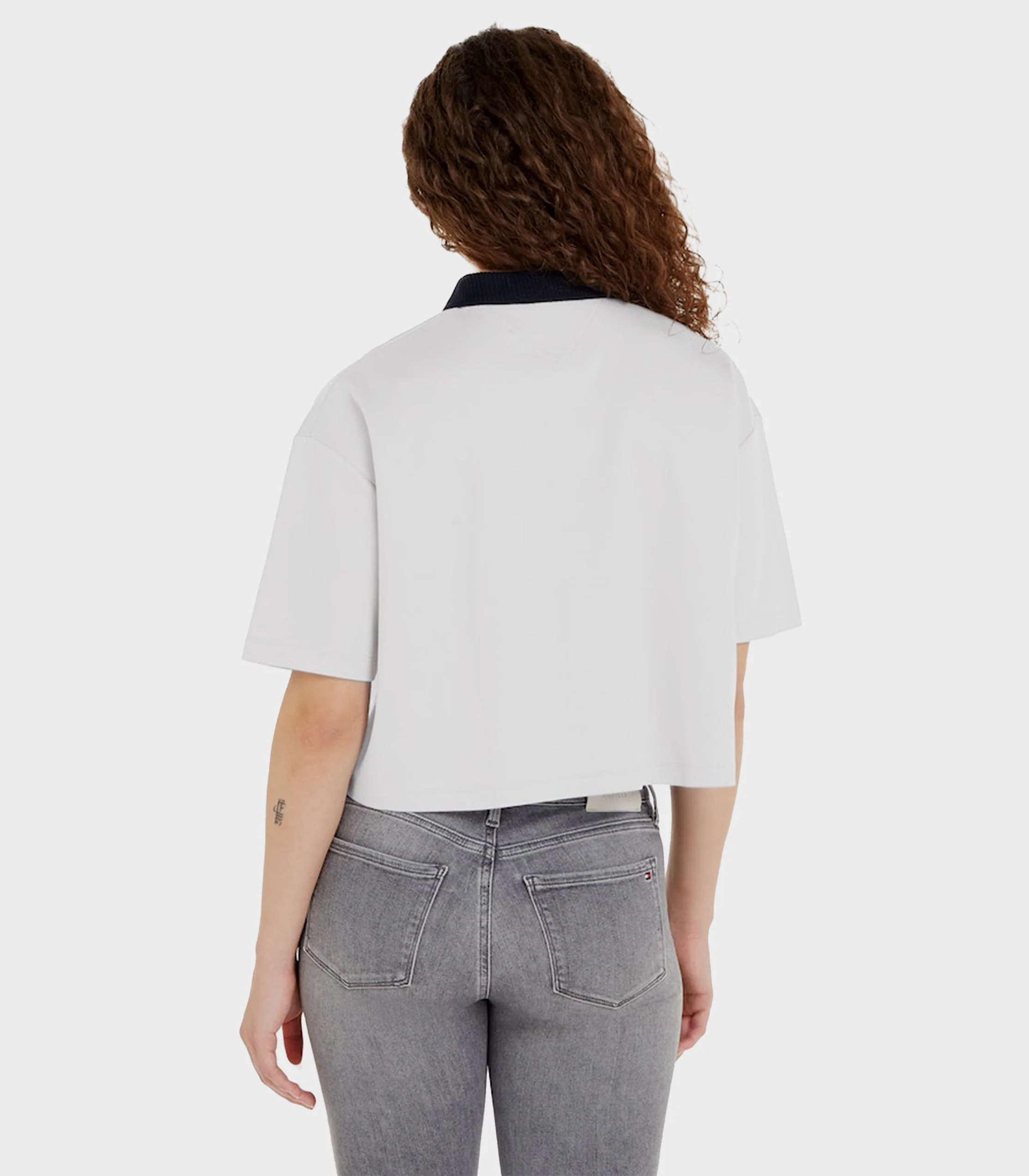 Tommy Hilfiger - Women's Global Stripe Cropped Relaxed Polo - Image 9