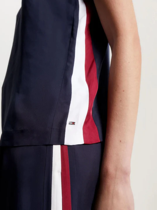 Tommy Hilfiger - Women's Logo Tape Detail Sleeveless Top Regular Fit - Image 5