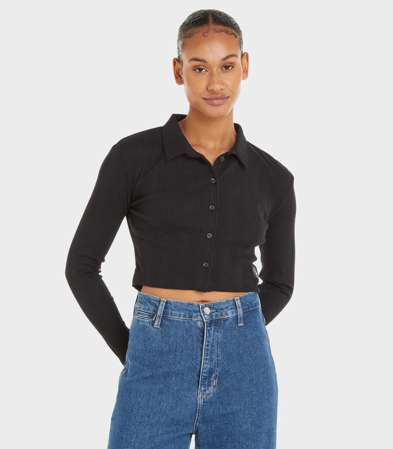 Calvin Klein Jeans - Badge Elongated Rib Crop Shirt - Image 6