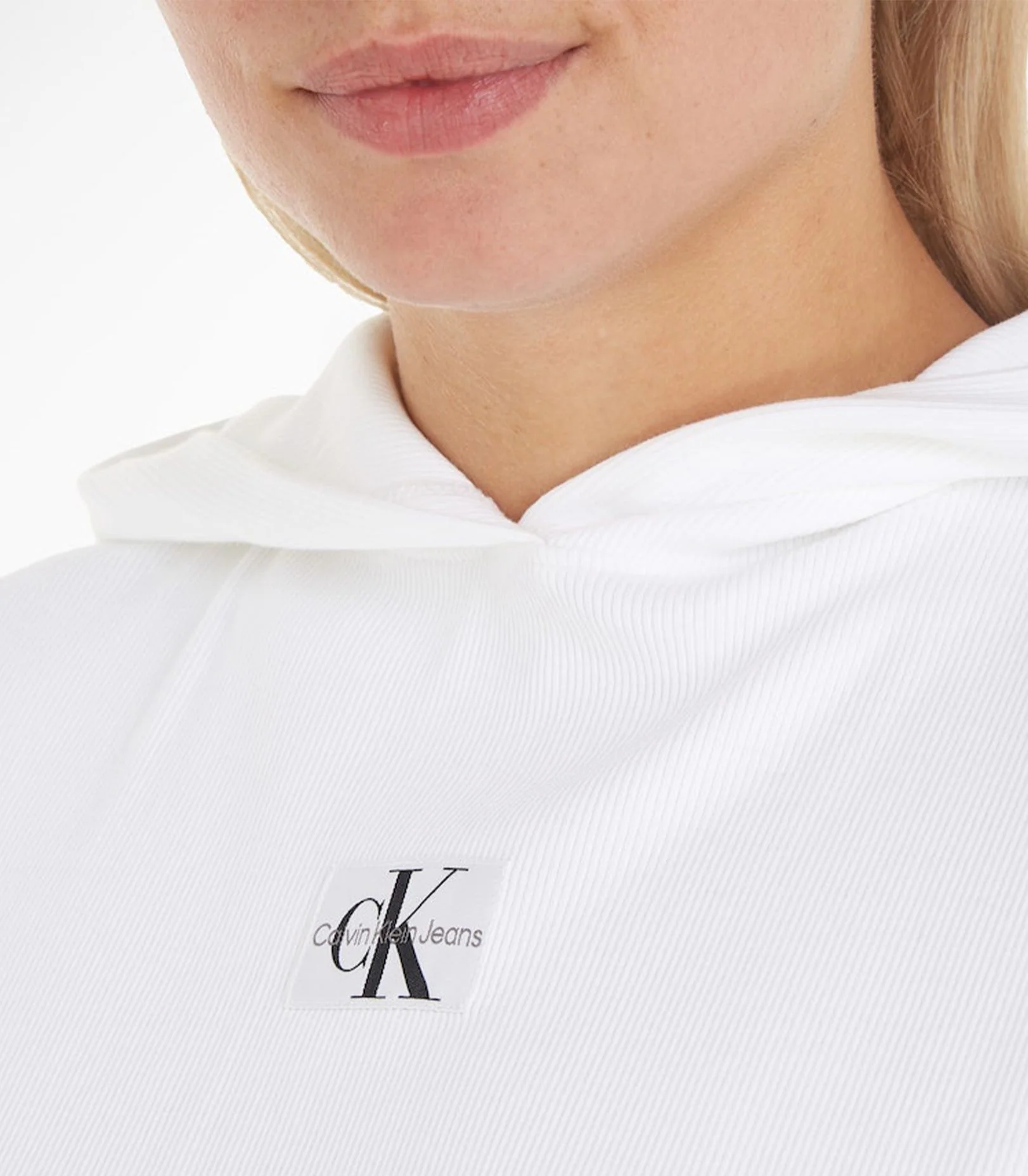 Calvin Klein Jeans - Badge Ribbed Cropped Hoodie - Image 6