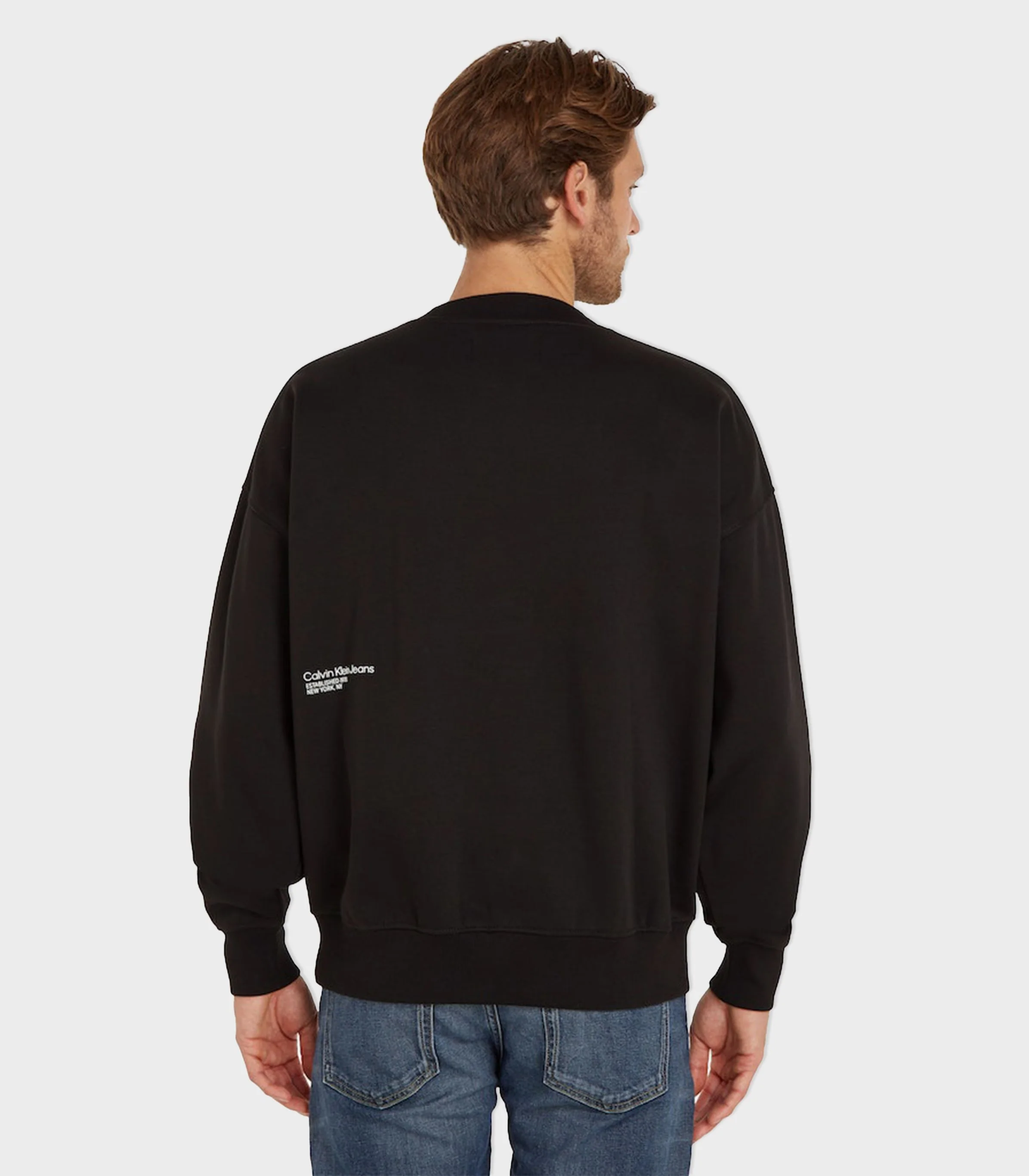 Calvin Klein Jeans - Men's Brushstroke Crew Neck Hoodie Regular Fit - Image 7