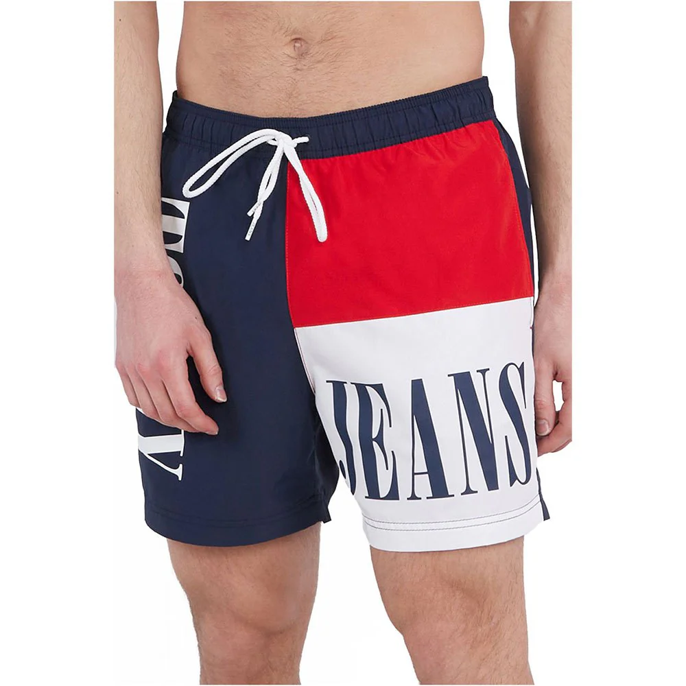 Tommy Hilfiger - Men's Surf Medium Drawstring Colorblock Swim Shorts - Image 7