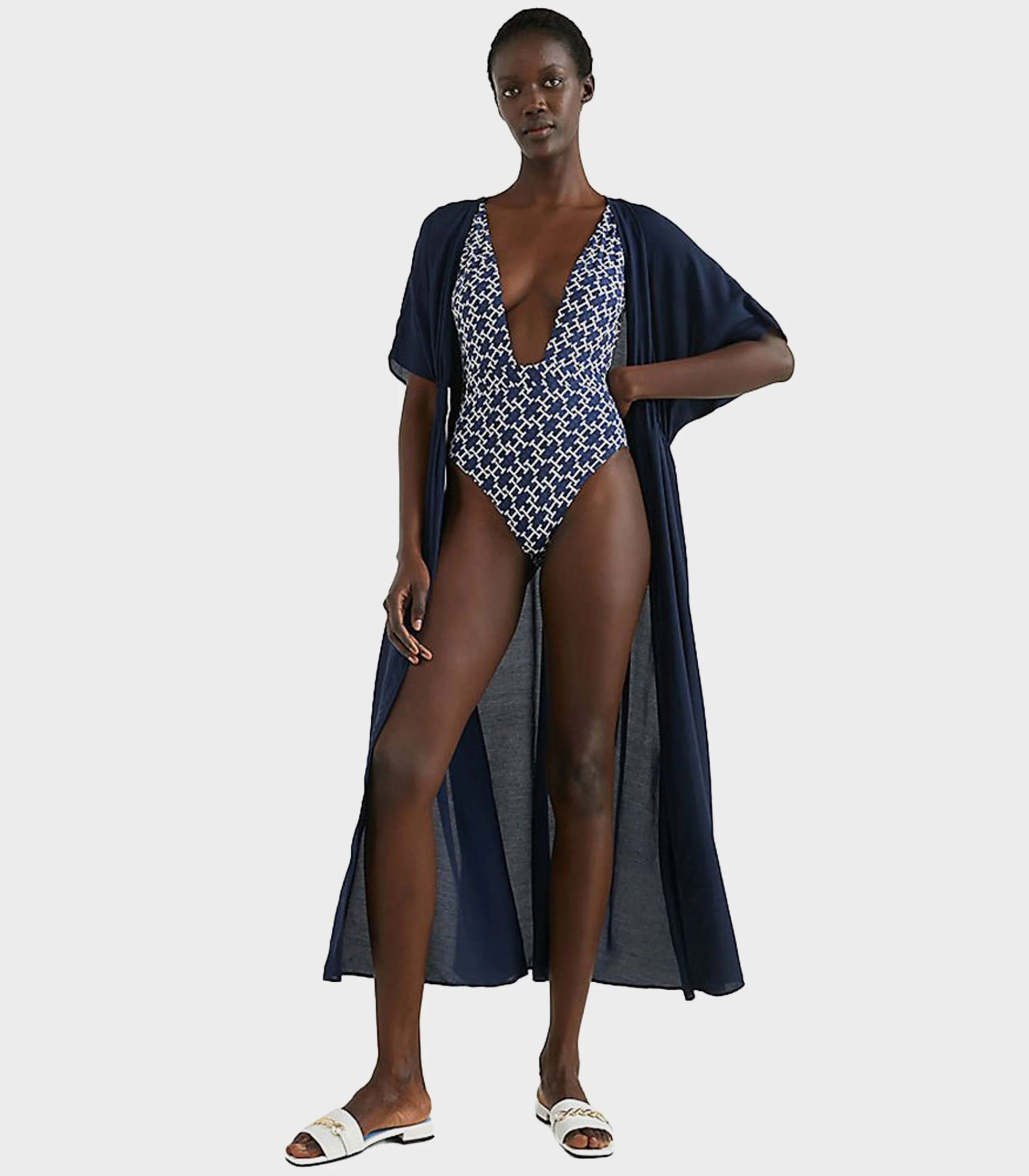 Tommy Hilfiger - Women's Monogram Plunge One-Piece Swimsuit - Image 3