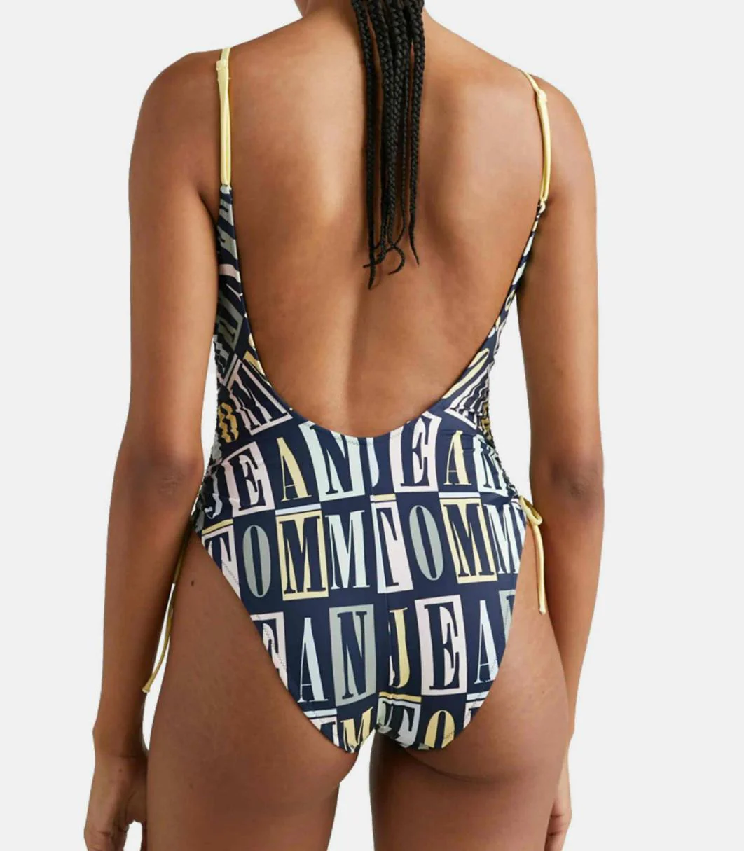 Tommy Hilfiger - Women's Print Plunge Slim One-Piece Swimsuit - Image 4