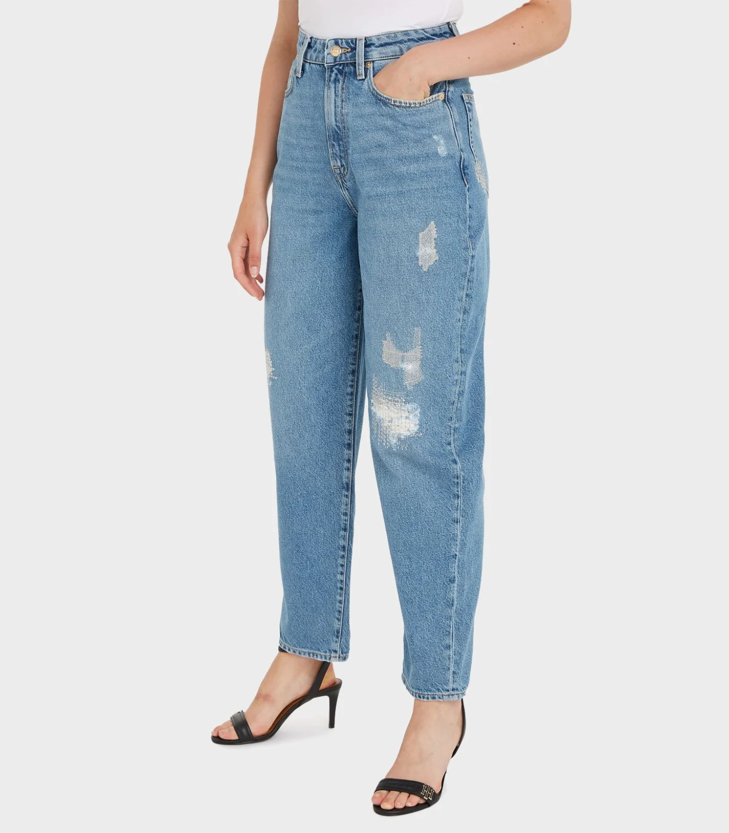 Tommy Hilfiger - Distressed High Waist Relaxed Balloon Jeans - Image 2