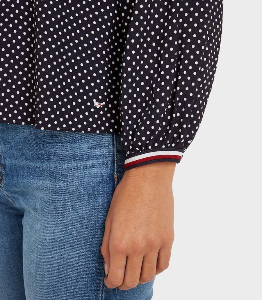 Tommy Hilfiger - Polka Dot Regular Fit V-Neck Blouse - Image 4