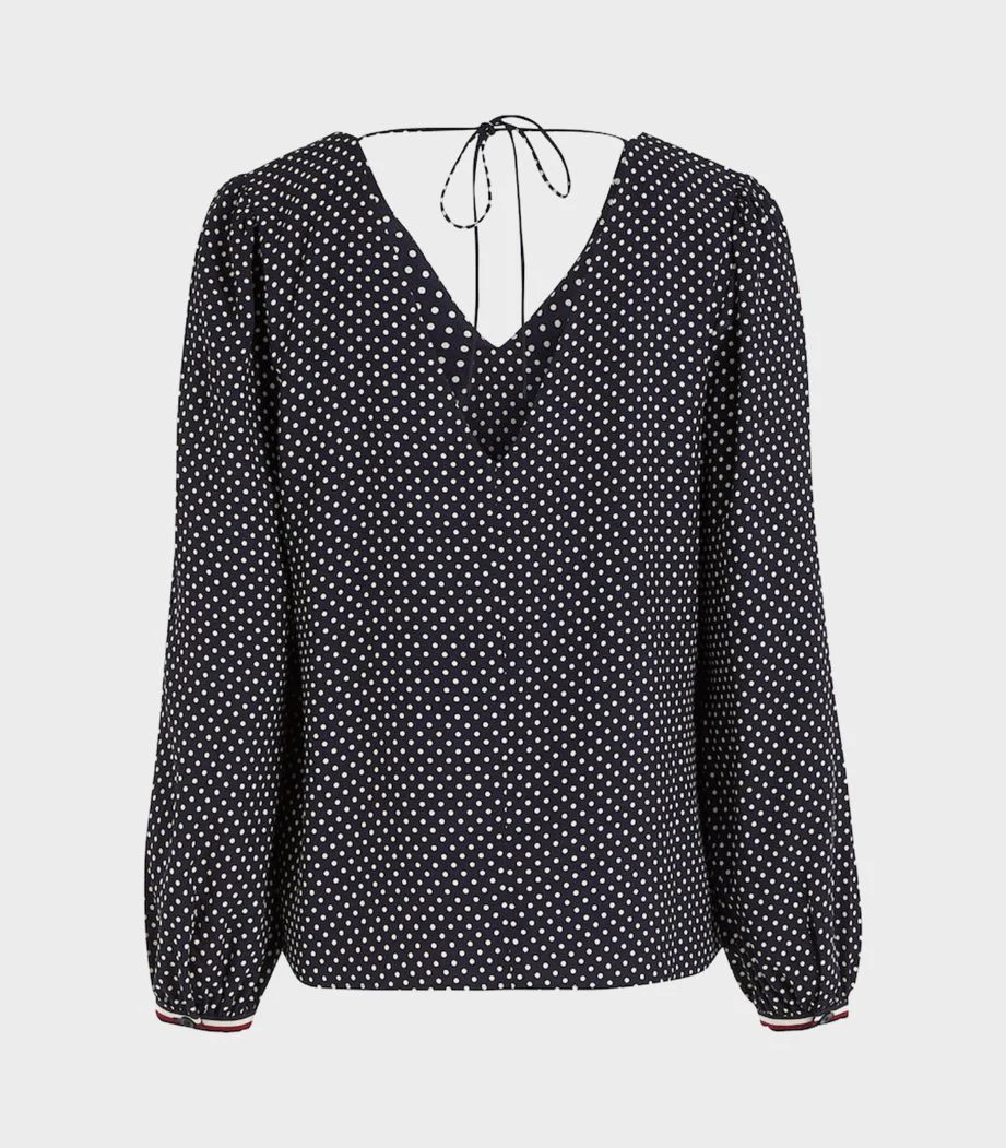 Tommy Hilfiger - Polka Dot Regular Fit V-Neck Blouse - Image 5