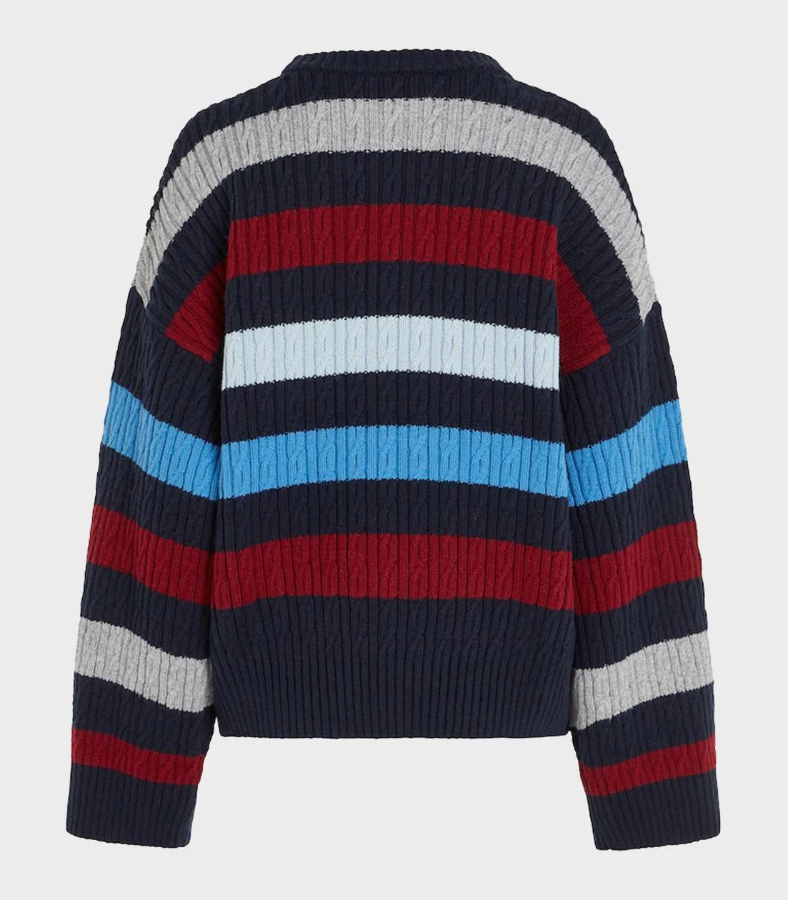 Tommy Hilfiger - Stripe Cable Knit Crew Neck Jumper Relaxed Fit - Image 4