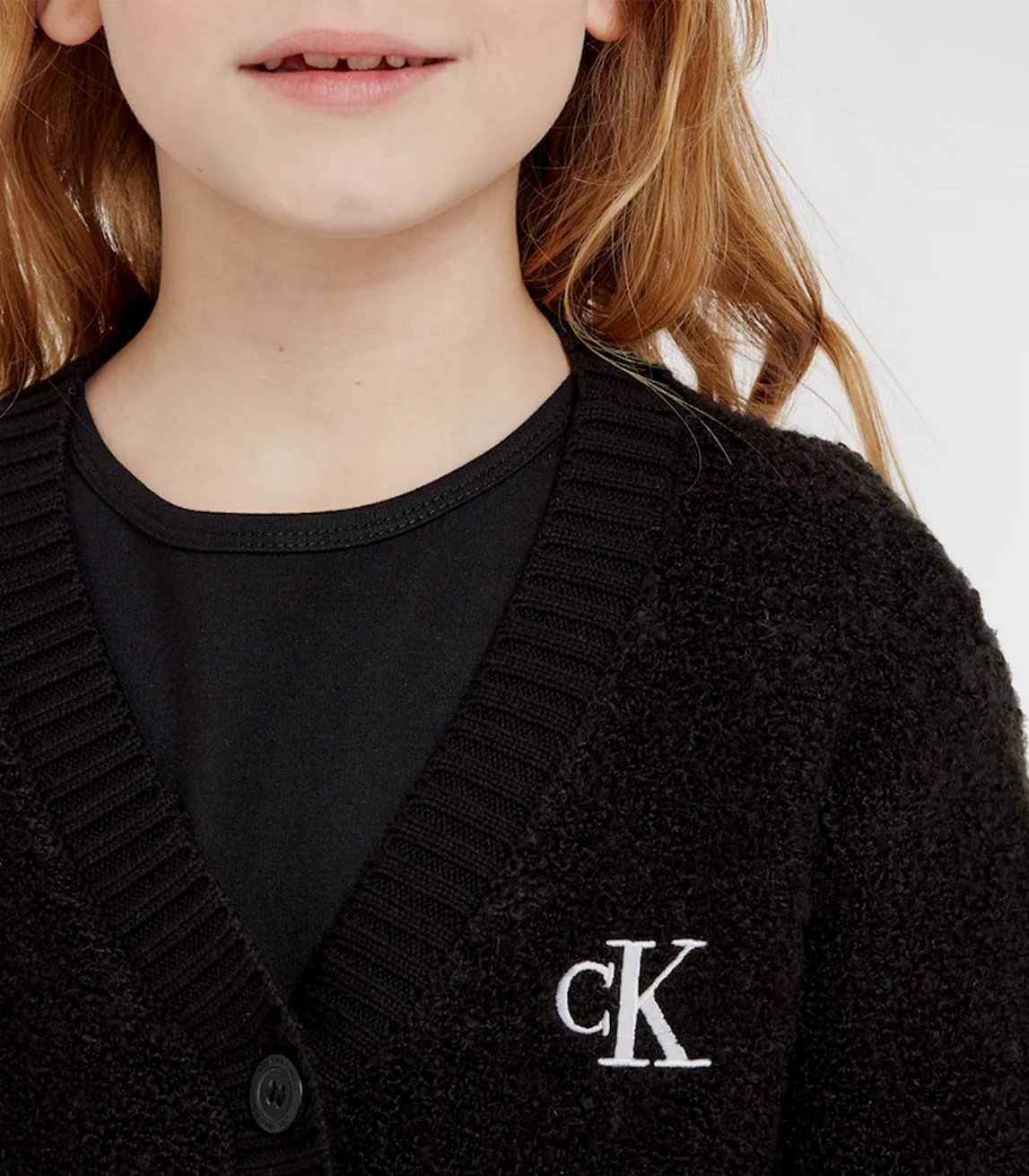 Calvin Klein  - Girls -  Cropped Boucle Cardigan Jumper - Image 8