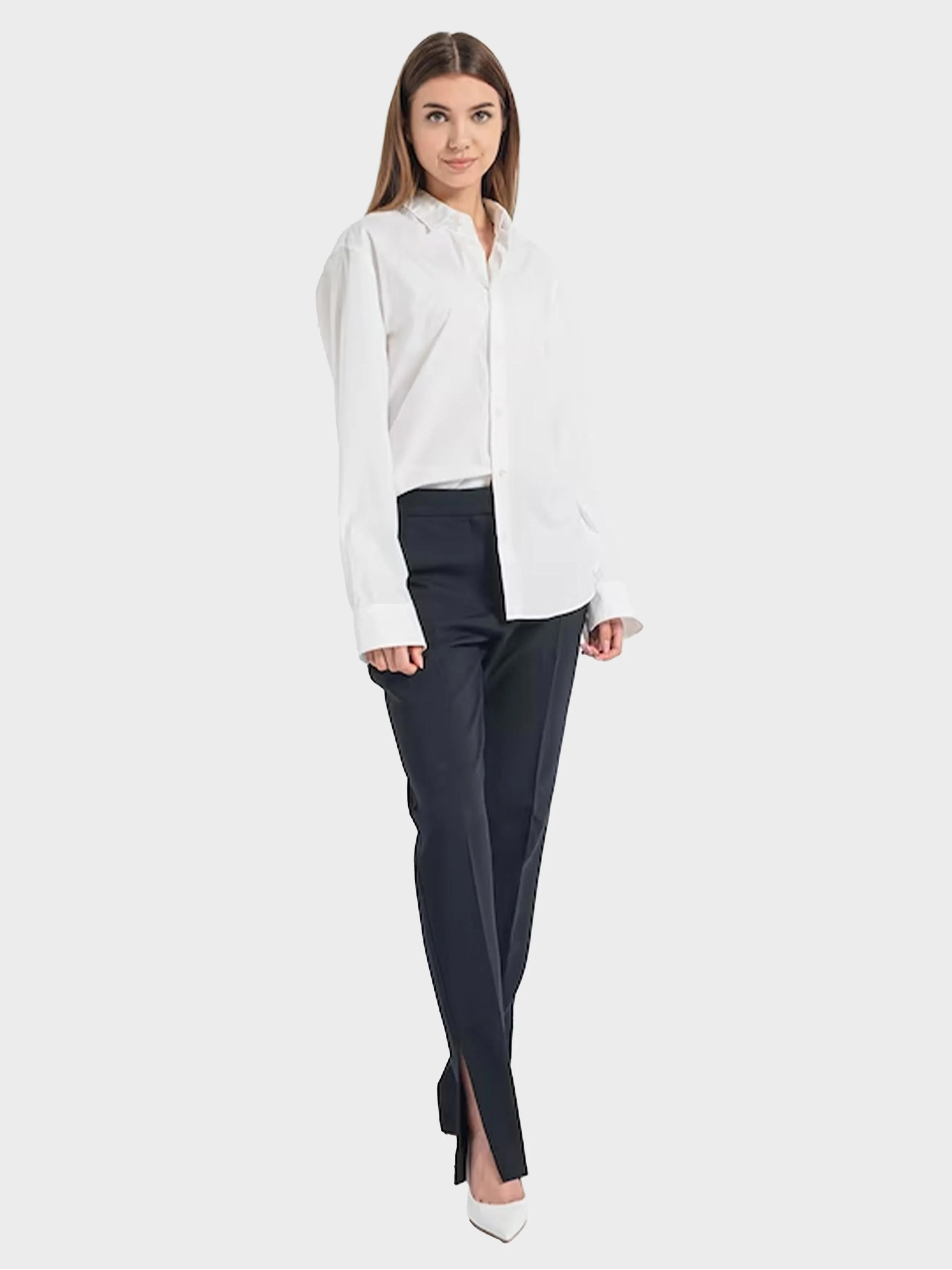 Calvin Klein - Elegant Wool Blend Trousers With Slits - Image 2