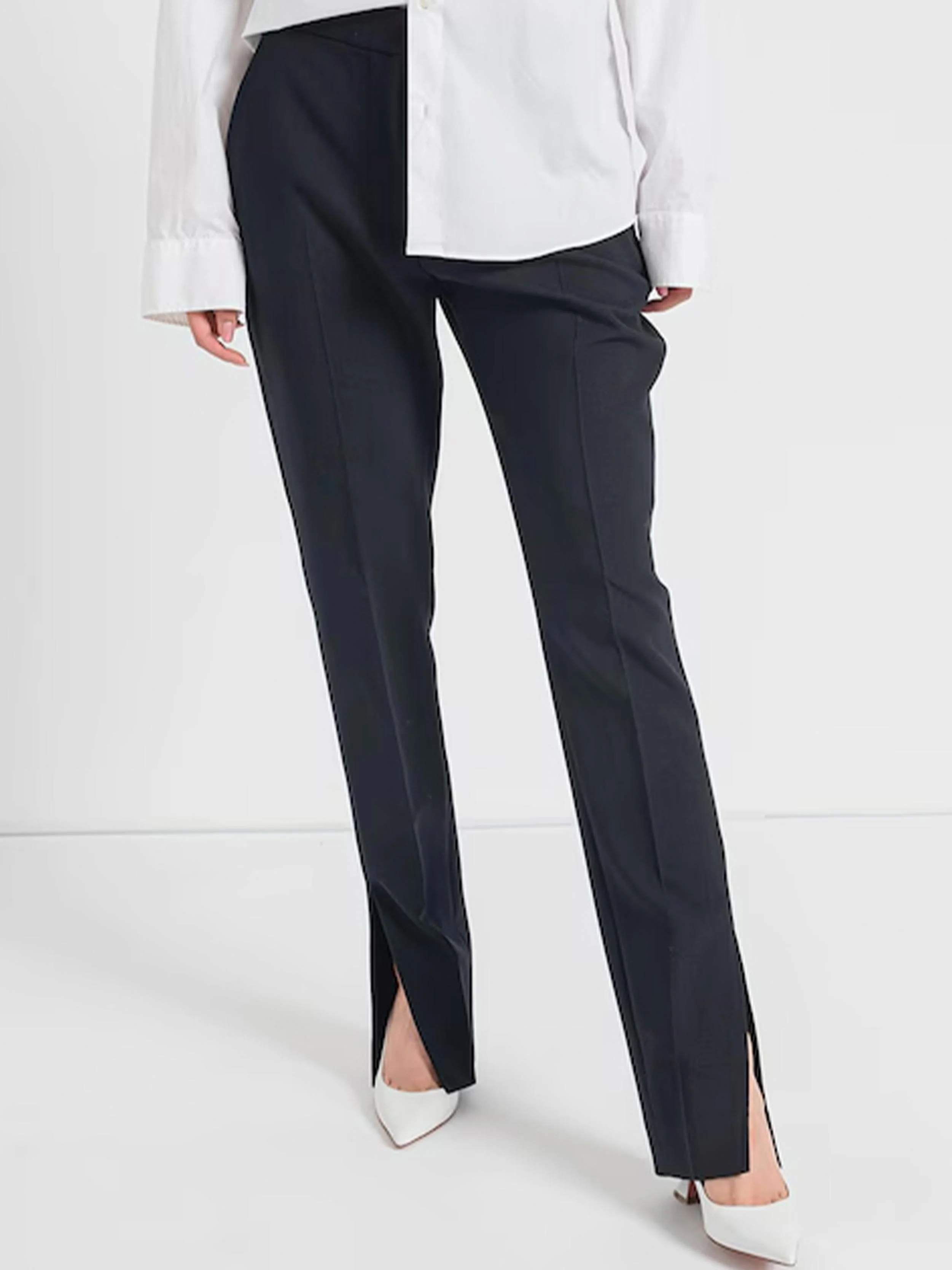 Calvin Klein - Elegant Wool Blend Trousers With Slits - Image 4