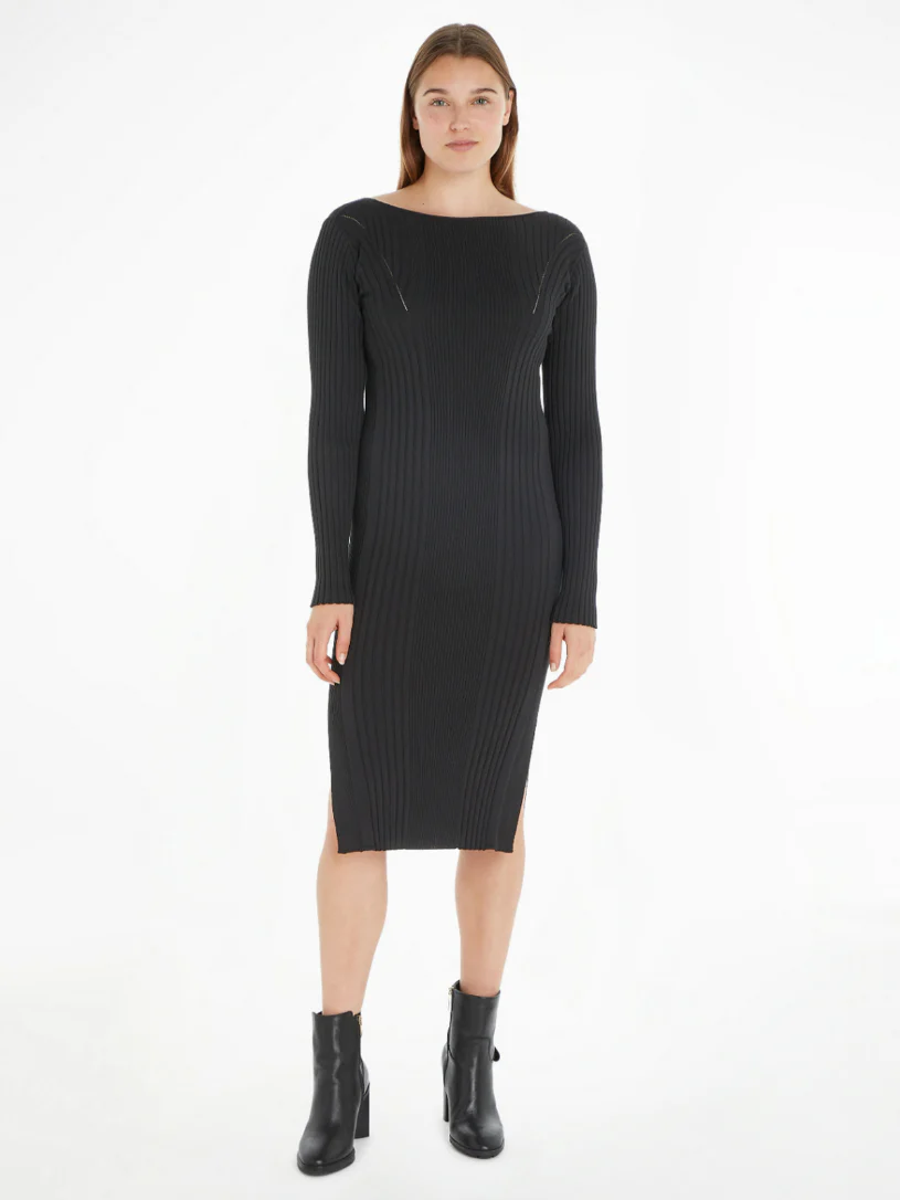 Calvin Klein - Women's Iconic Ribbed Open Back Dress - Image 2
