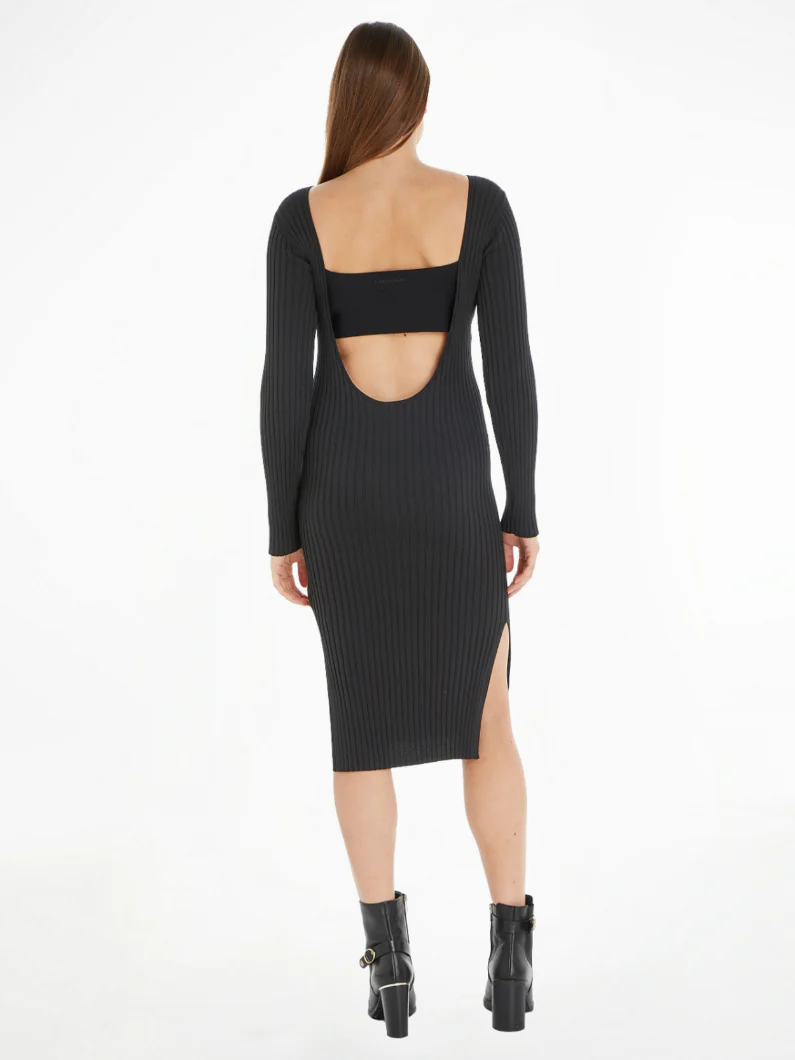 Calvin Klein - Women's Iconic Ribbed Open Back Dress - Image 3